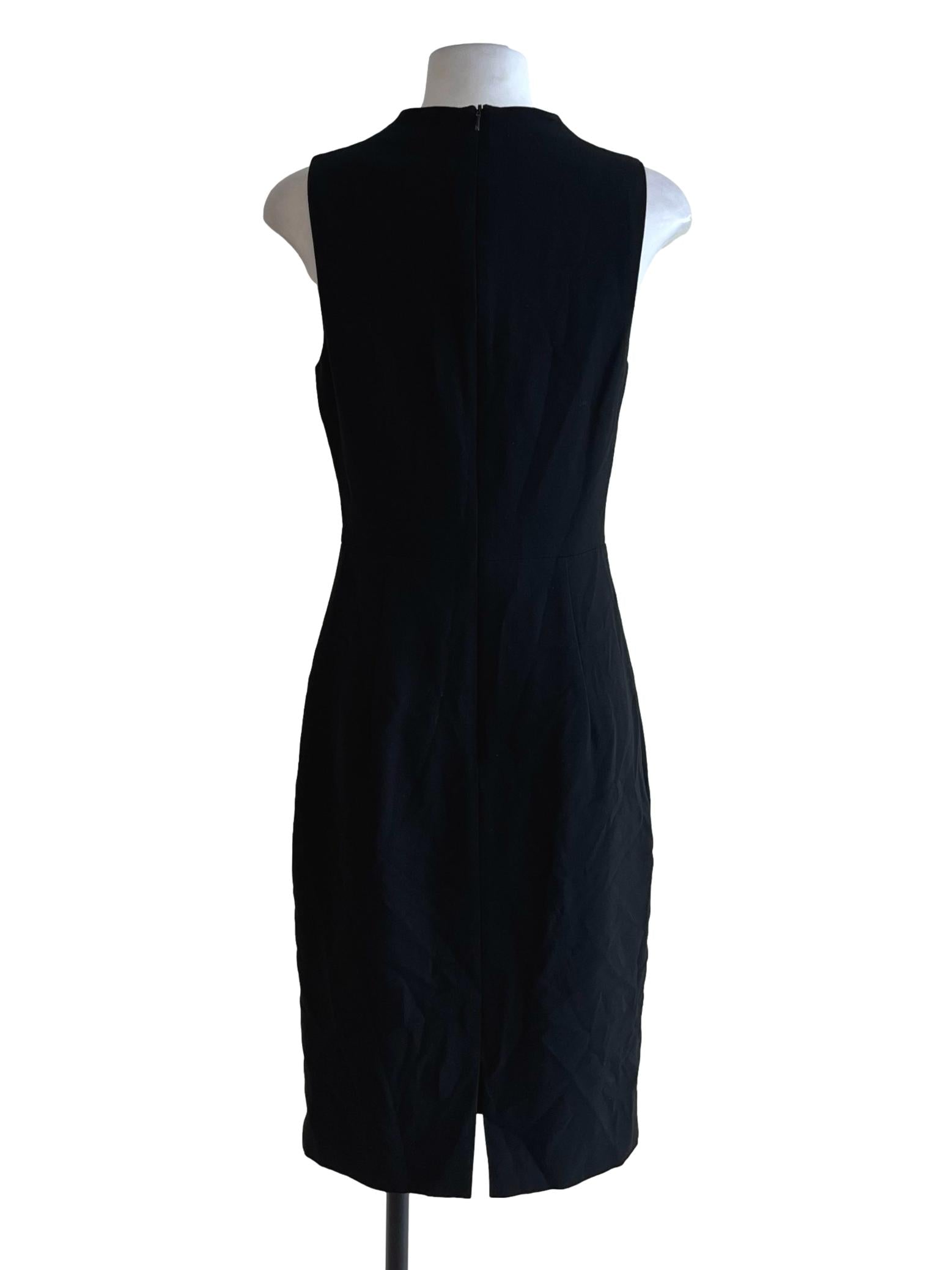 Black Jewel Neckline A-Line Dress