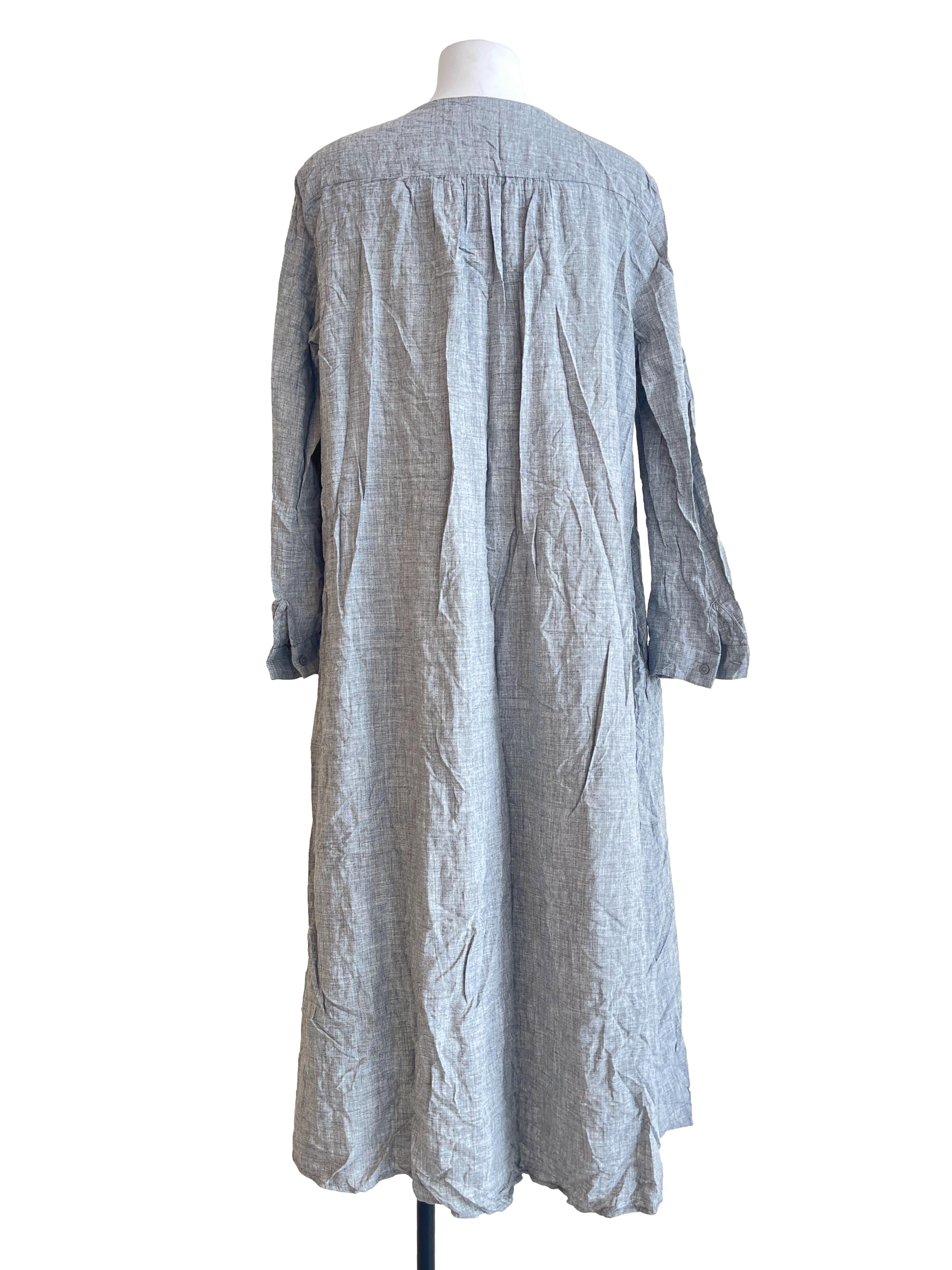 Coin Silver Halter Long Sleeve A-Line Dress