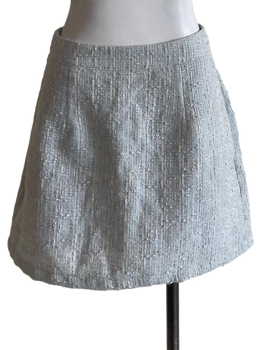 Light Blue Tweed A Line Skorts