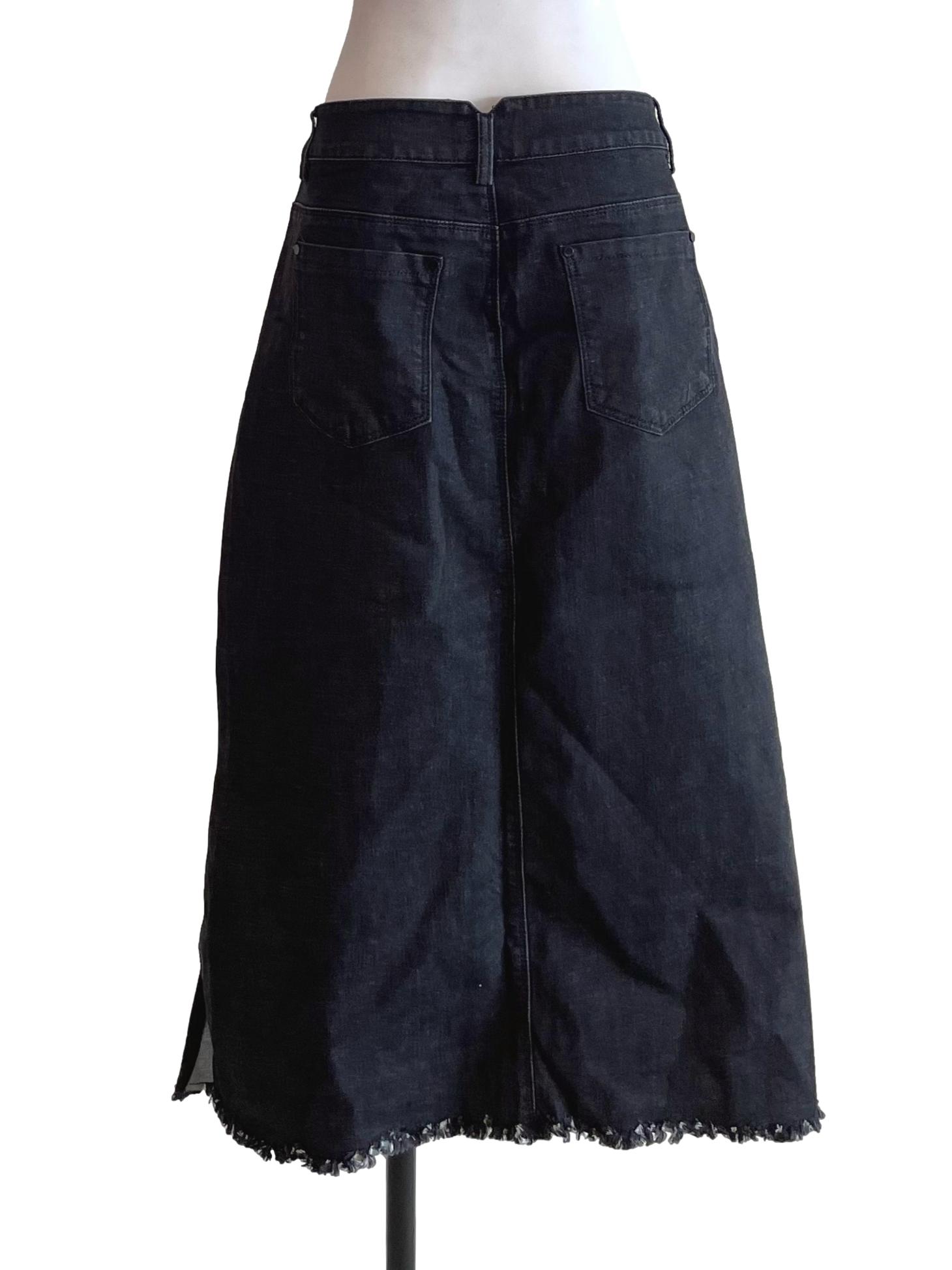 Shadow Distressed Denim Skirt