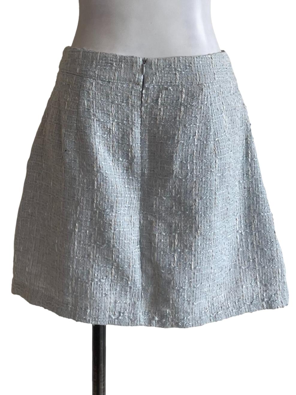 Light Blue Tweed A Line Skorts