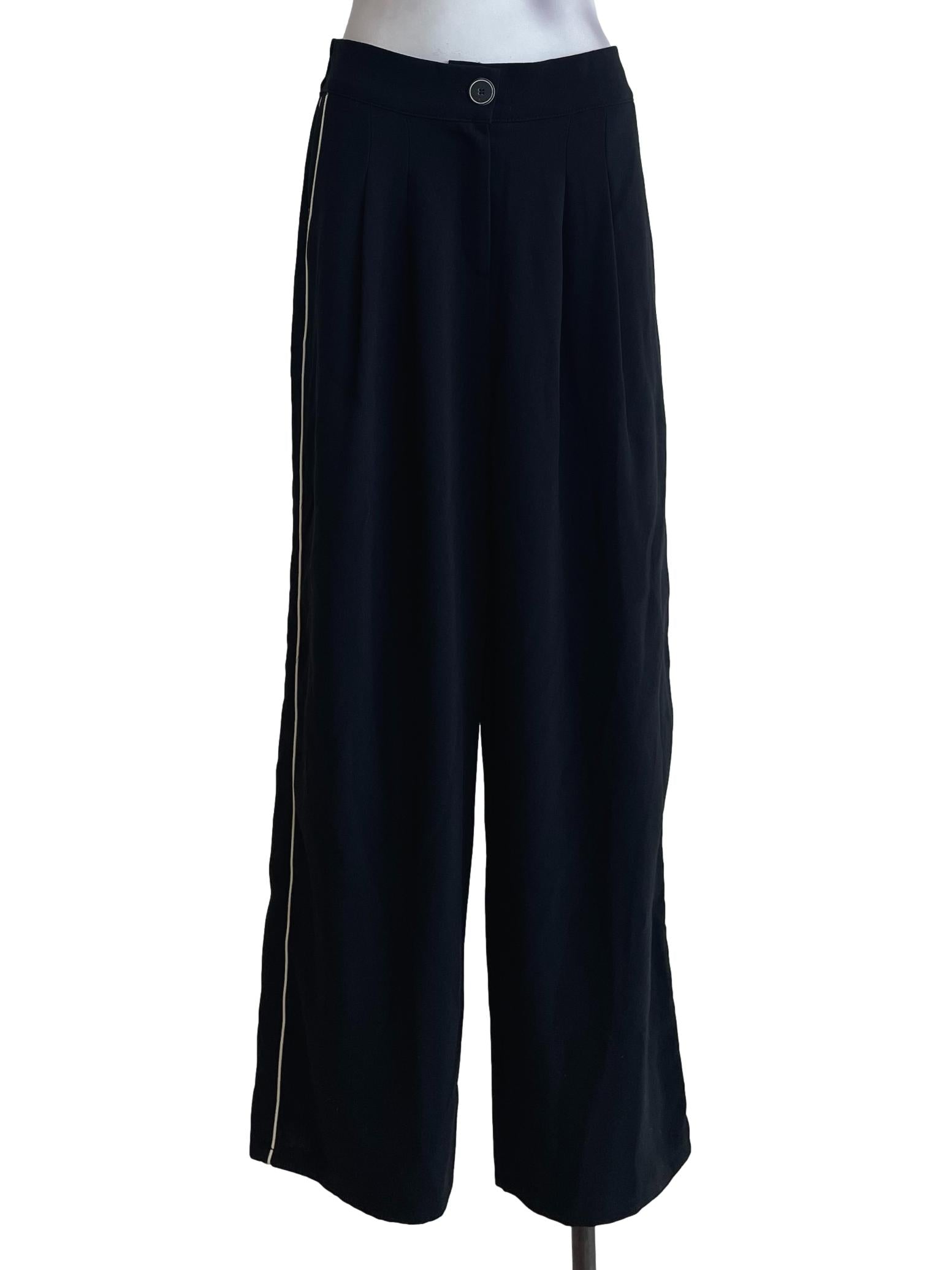Black White Outline Palazzo Pants