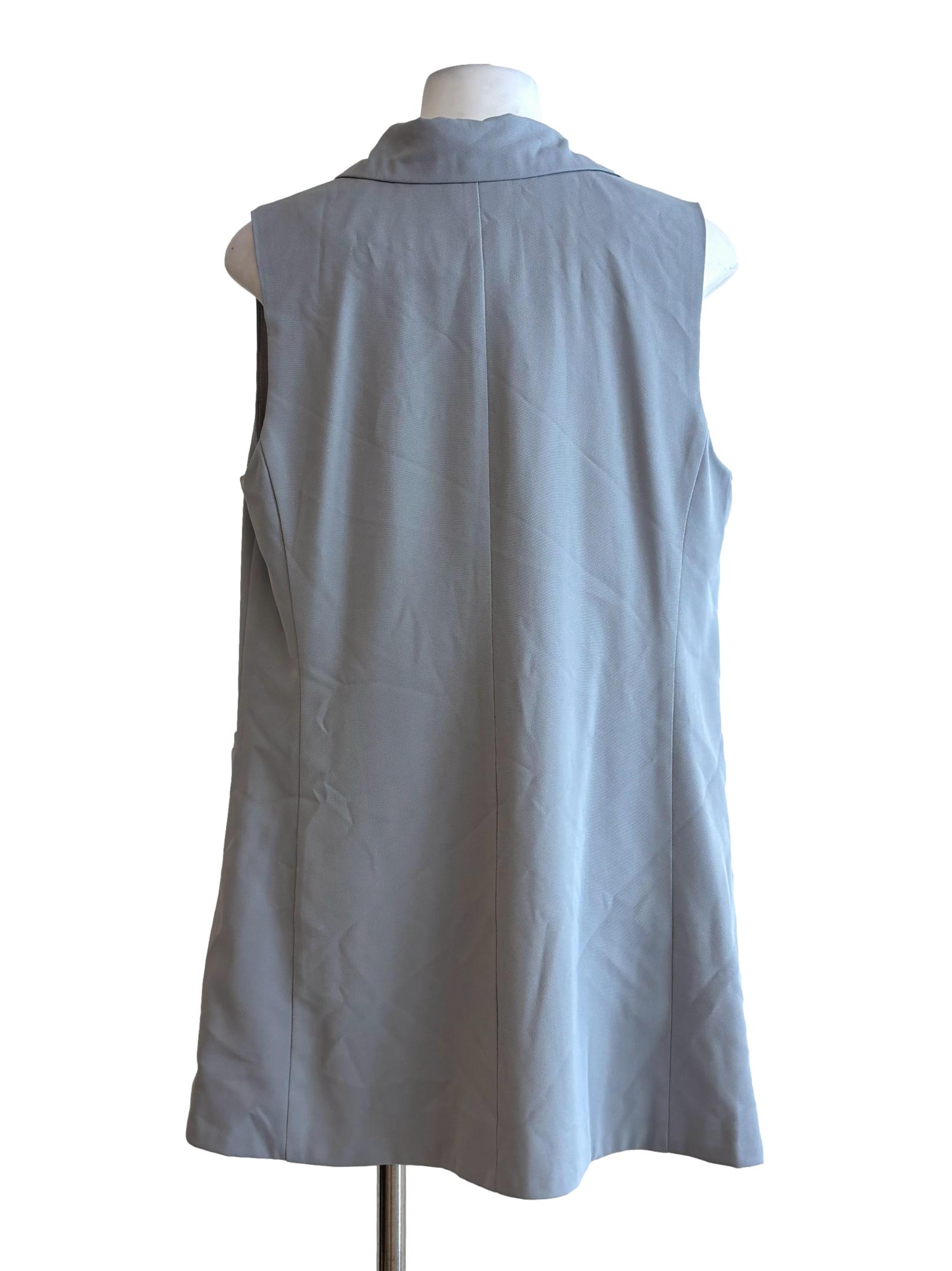 Baby Blue Sleeveless Blazer