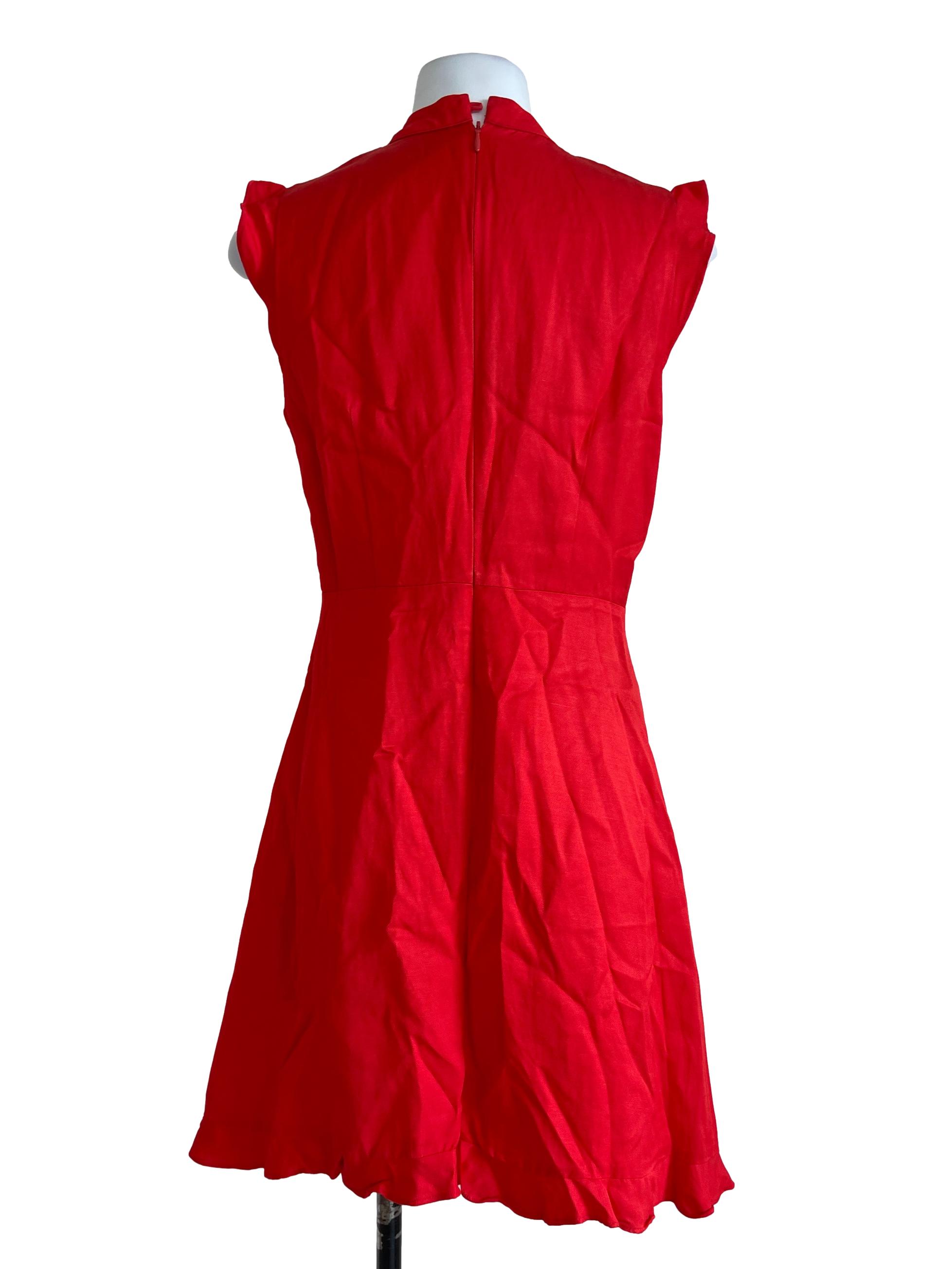 Red Ruffle Top Dress
