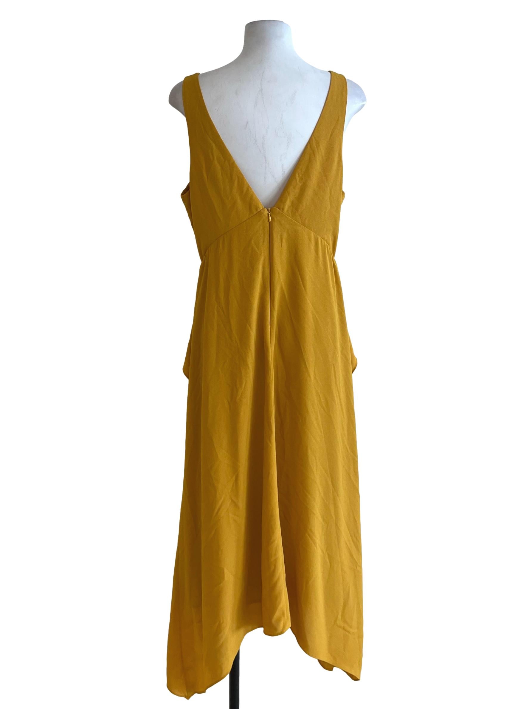 Canary Yellow V-Neckline Babydoll Dress