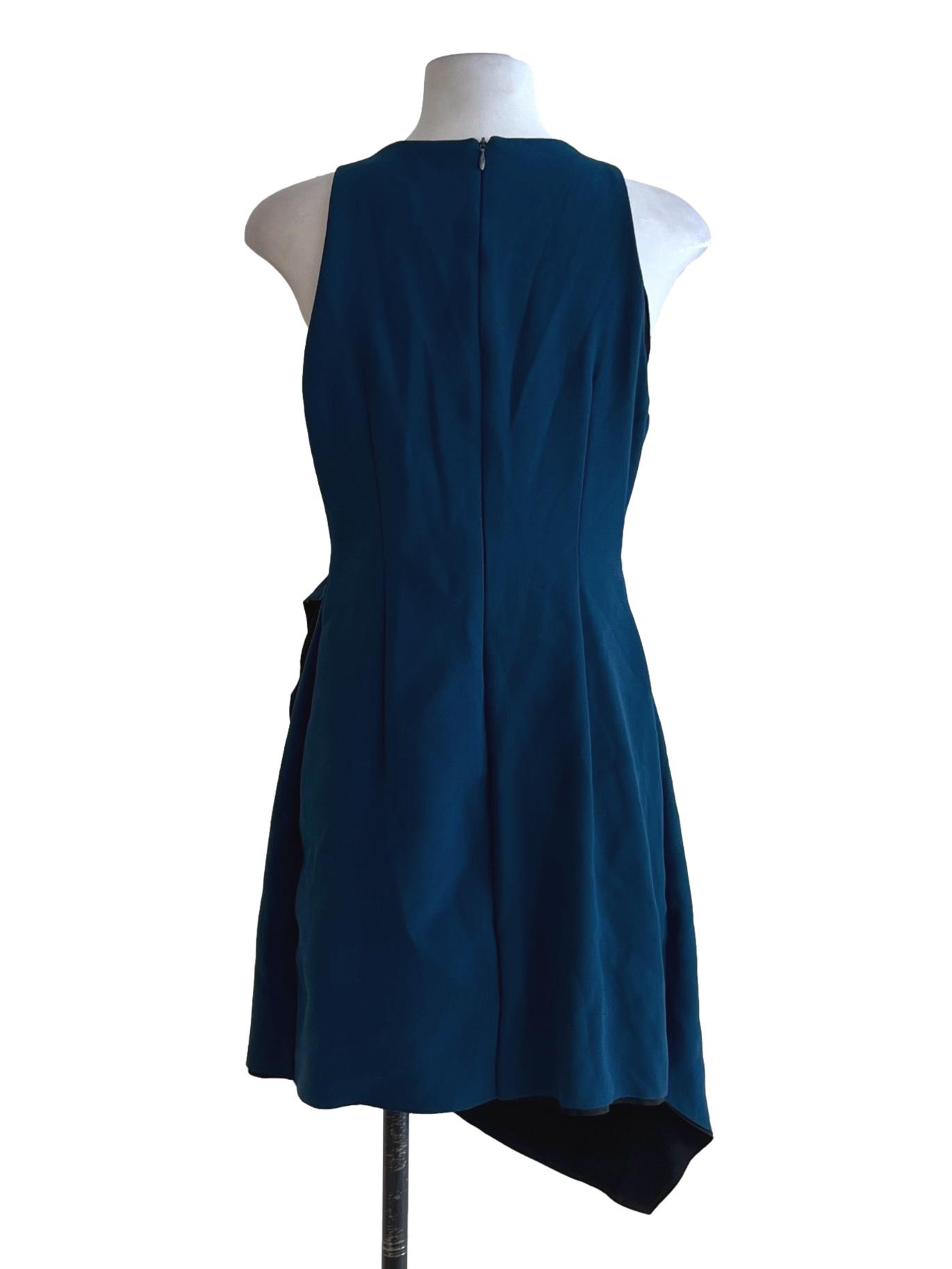 Aegean Blue Jewel Neckline A-Line Dress