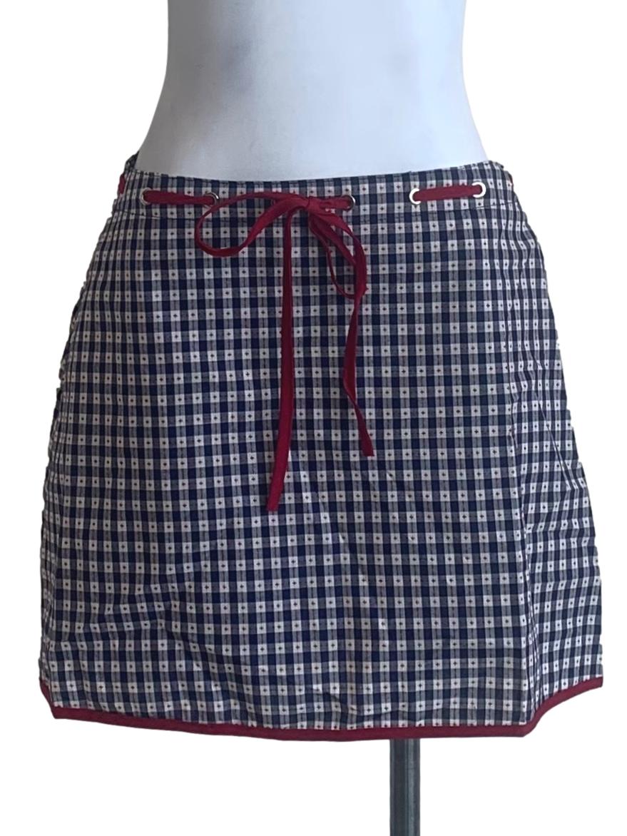 Berry Blue Plaid Pattern Skirt