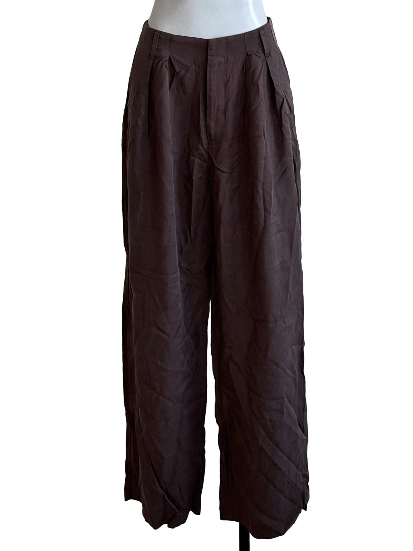 Dark Brown Straight Long Pants