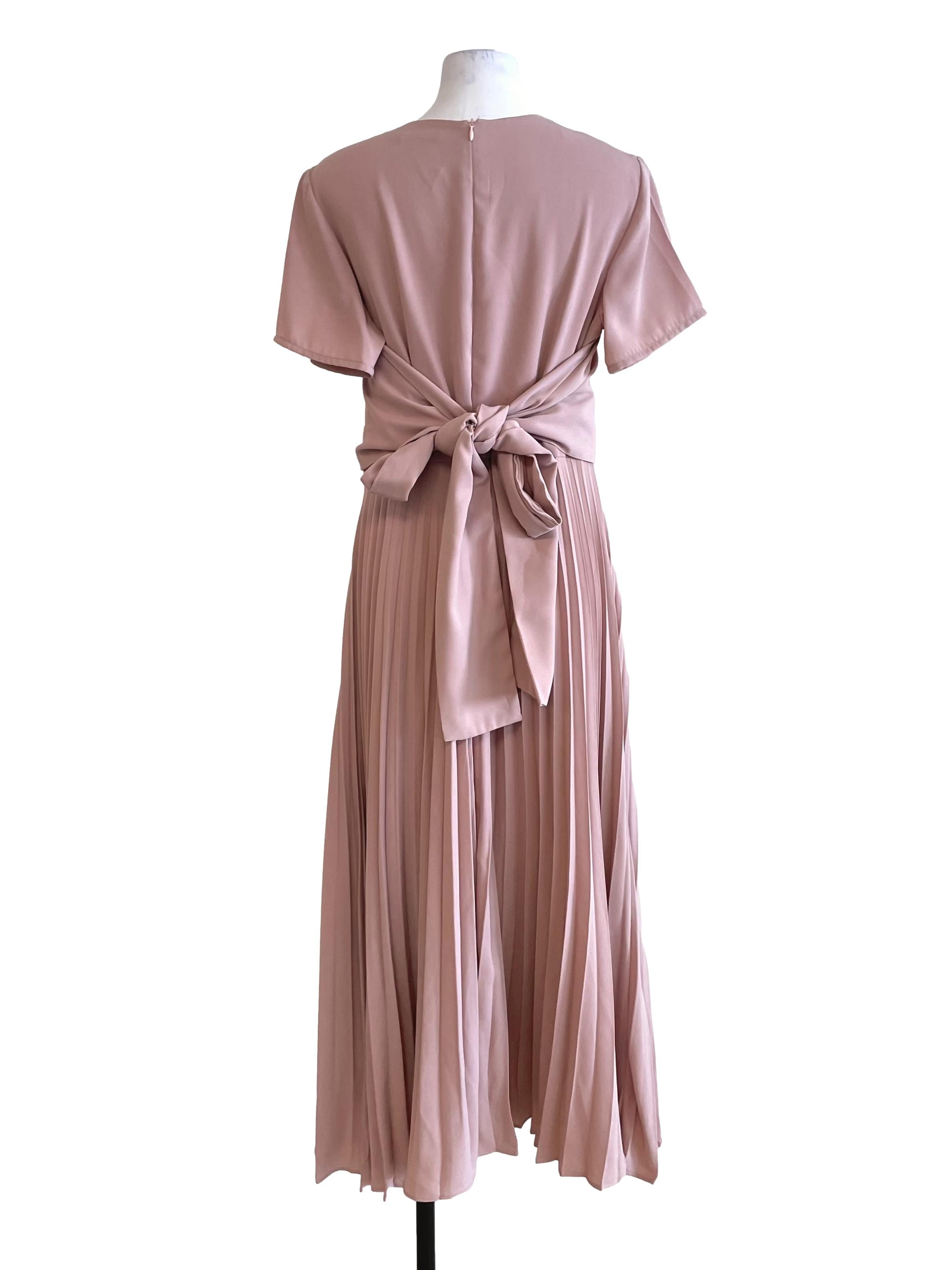Nude Accordion Dress