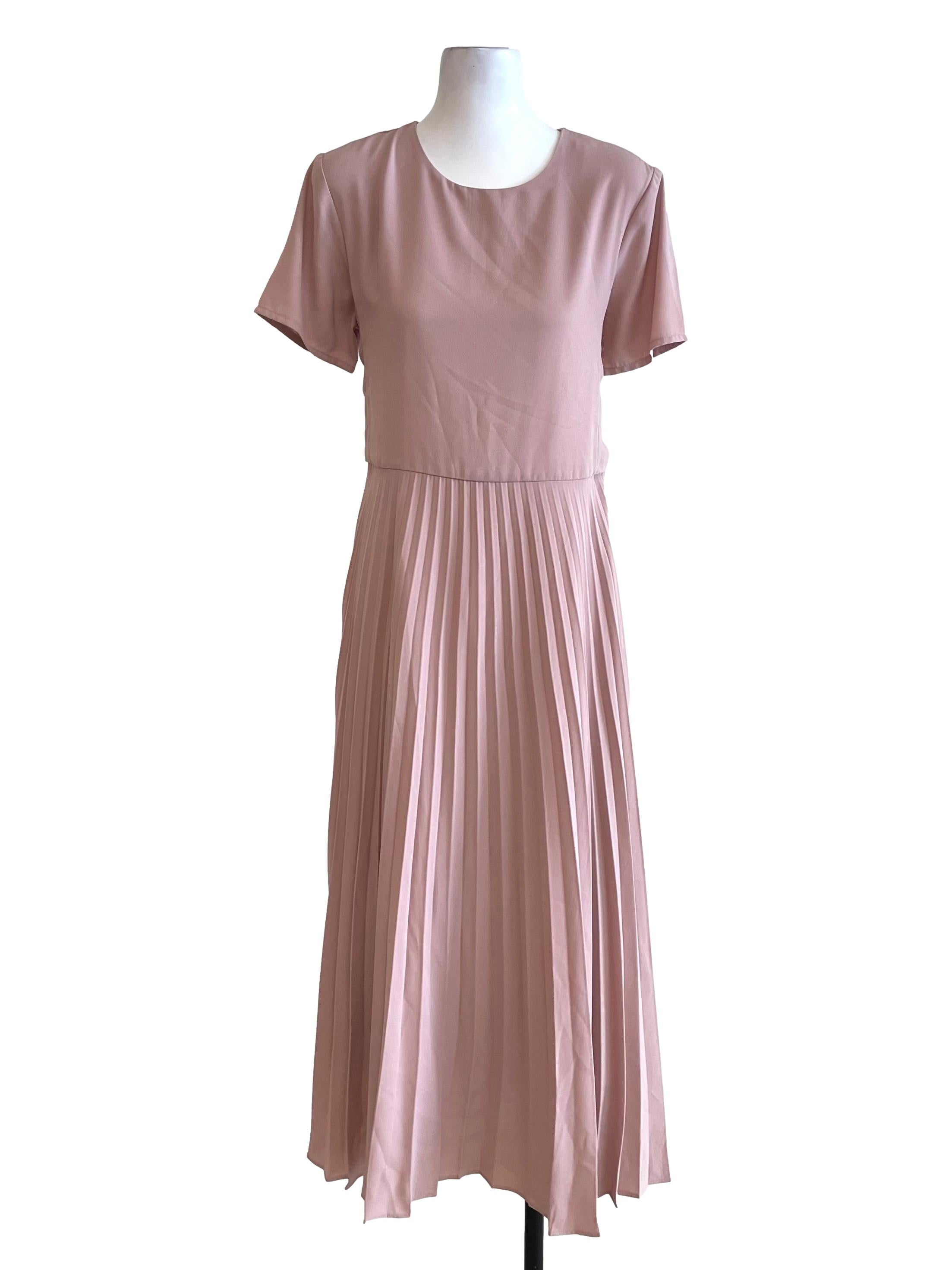 Nude Accordion Dress