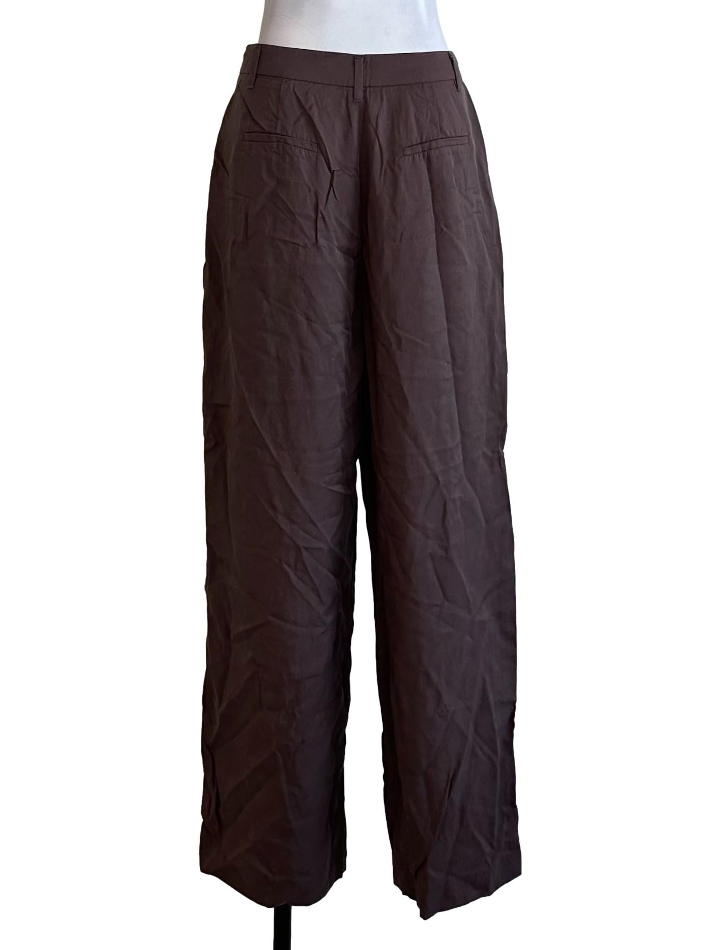 Dark Brown Straight Long Pants