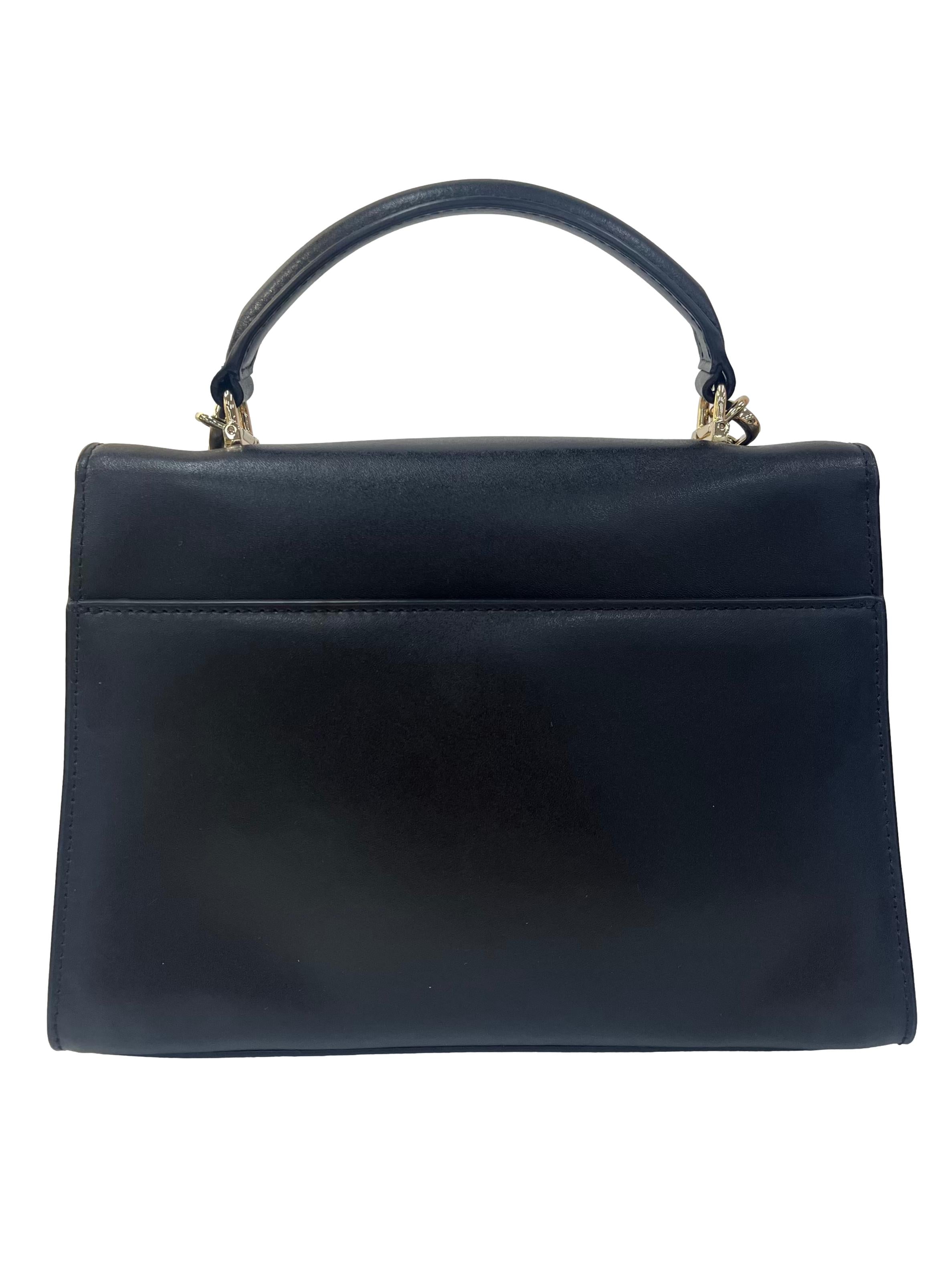 Black Leather Sloan Medium Satchel CSN
