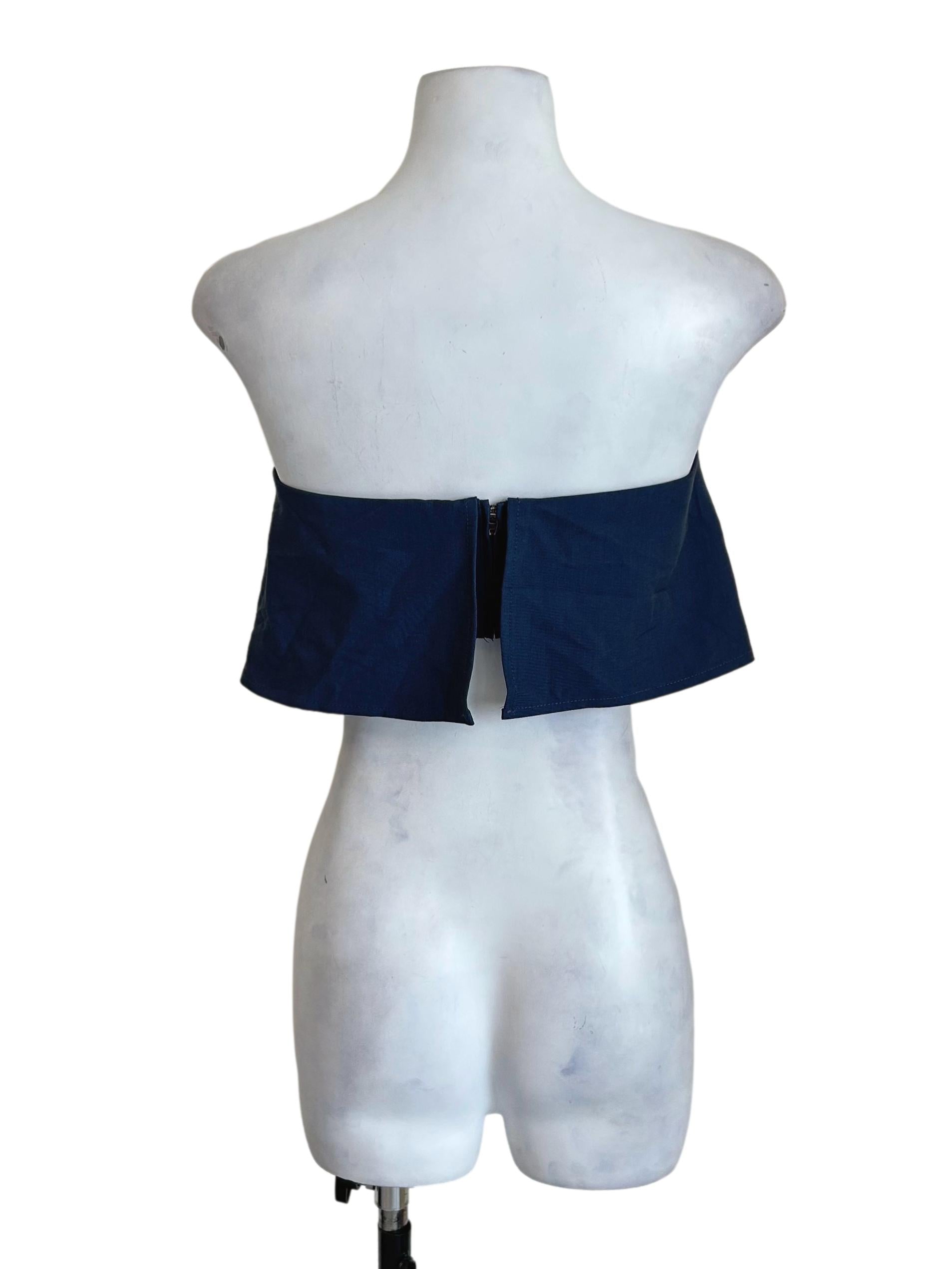 Aegean Blue Flounce Tube Top