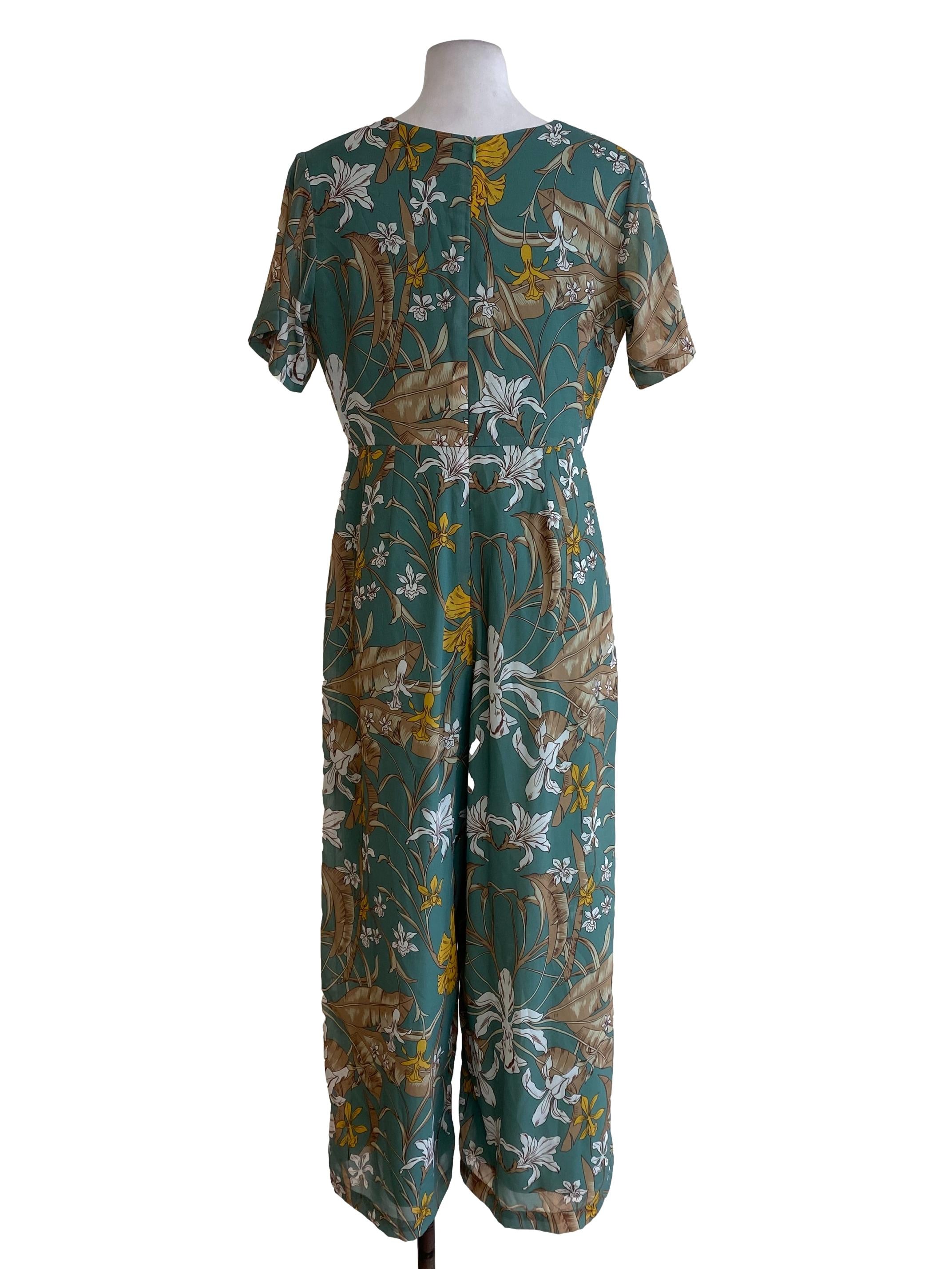 Green Floral Jumpsuits
