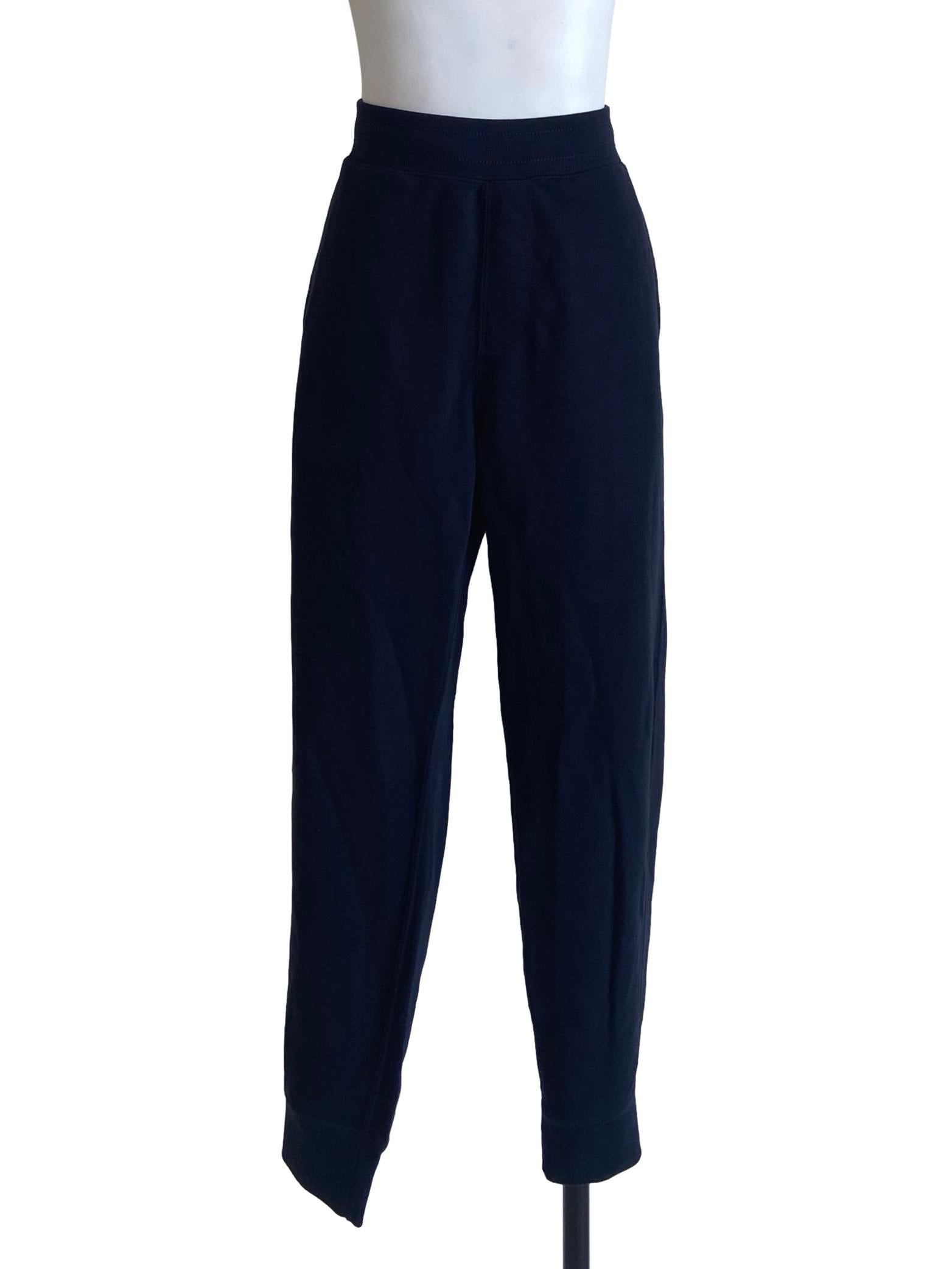 Navy Blue Twill Jogger Pants