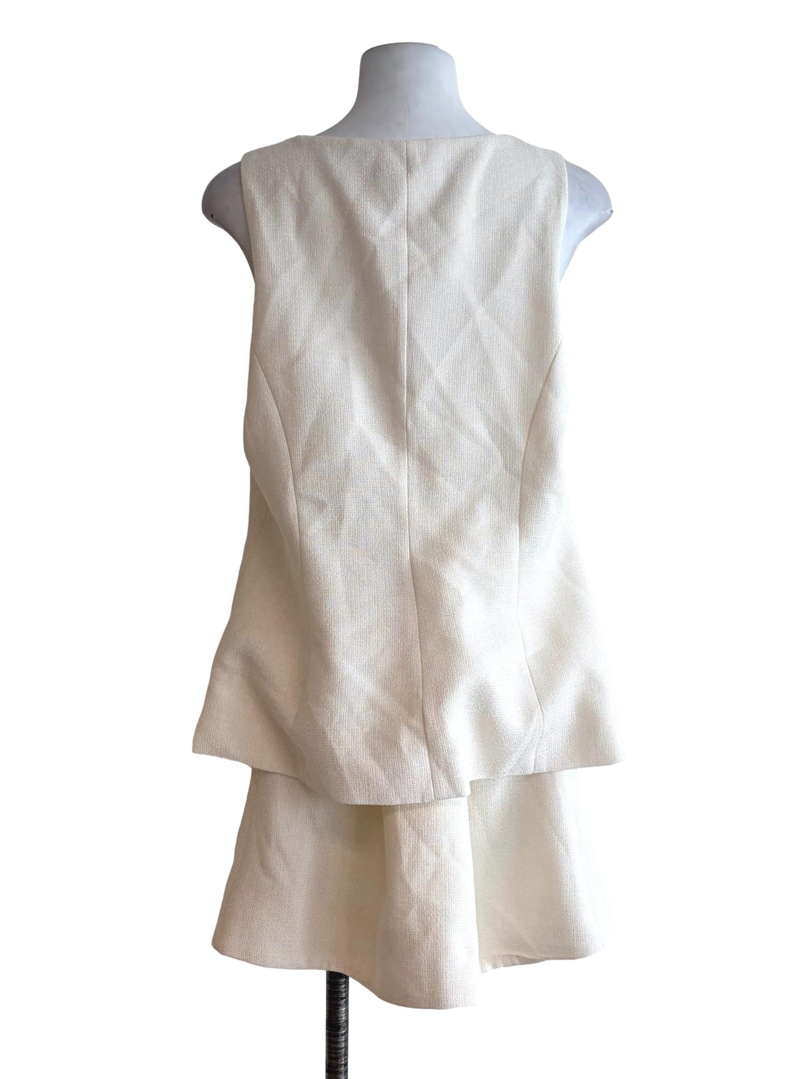 Dove White Tweed Sleeveless Dress