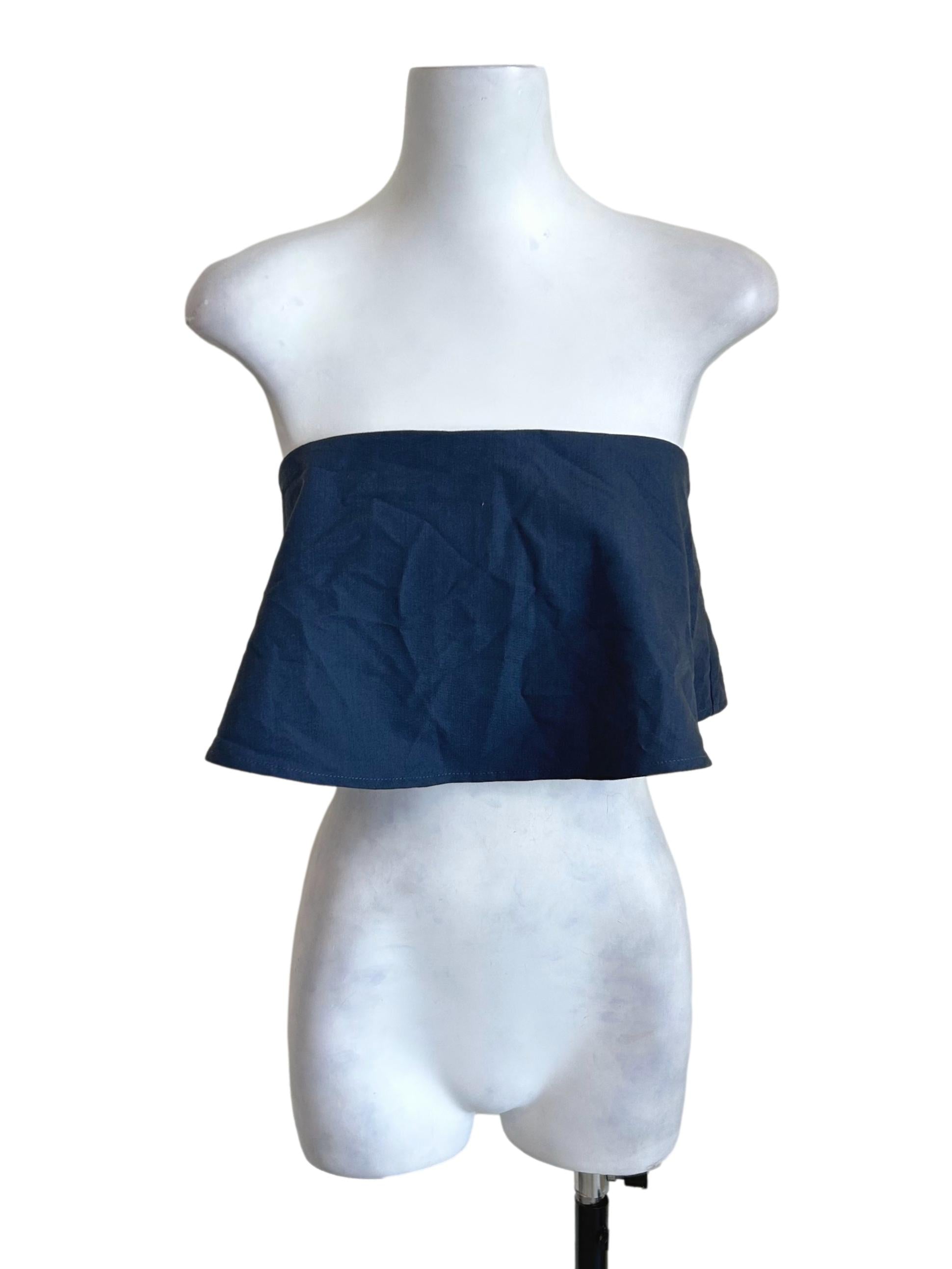 Aegean Blue Flounce Tube Top