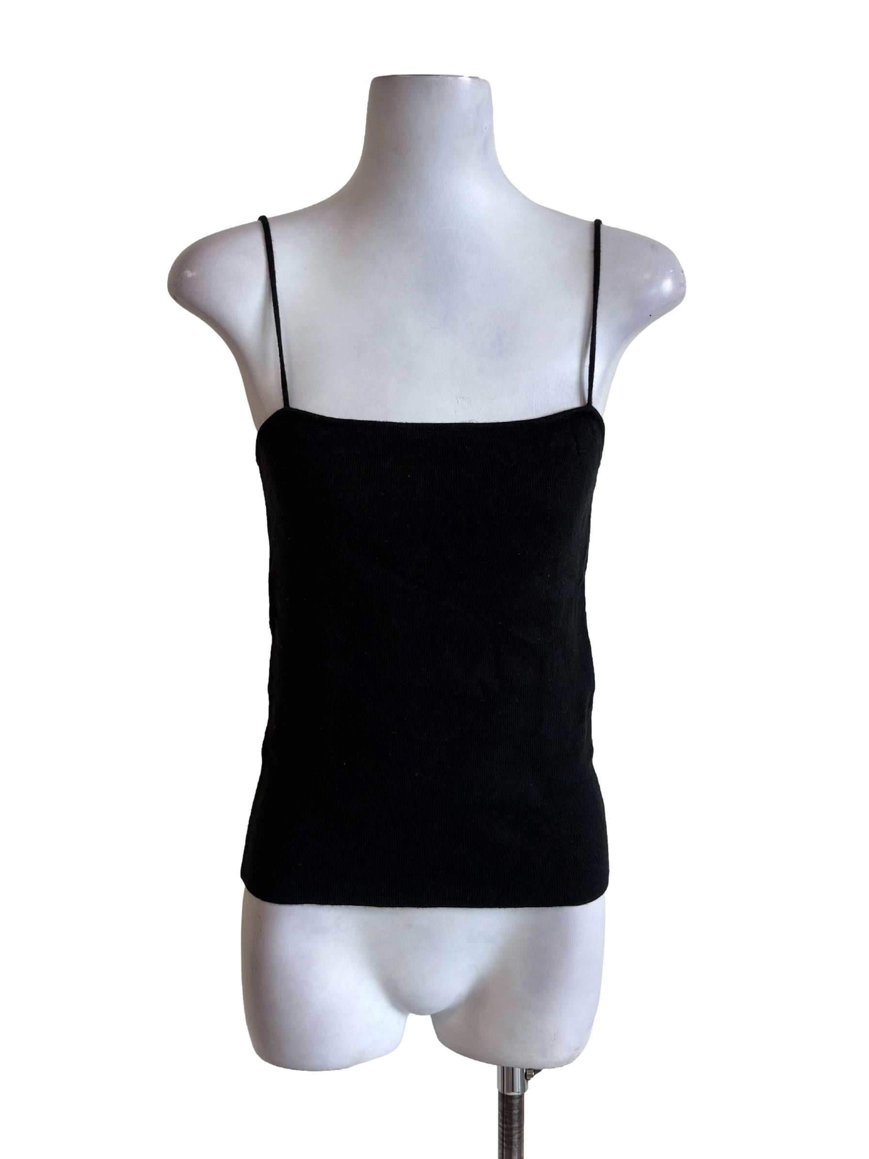 Black Knitted Slip Top