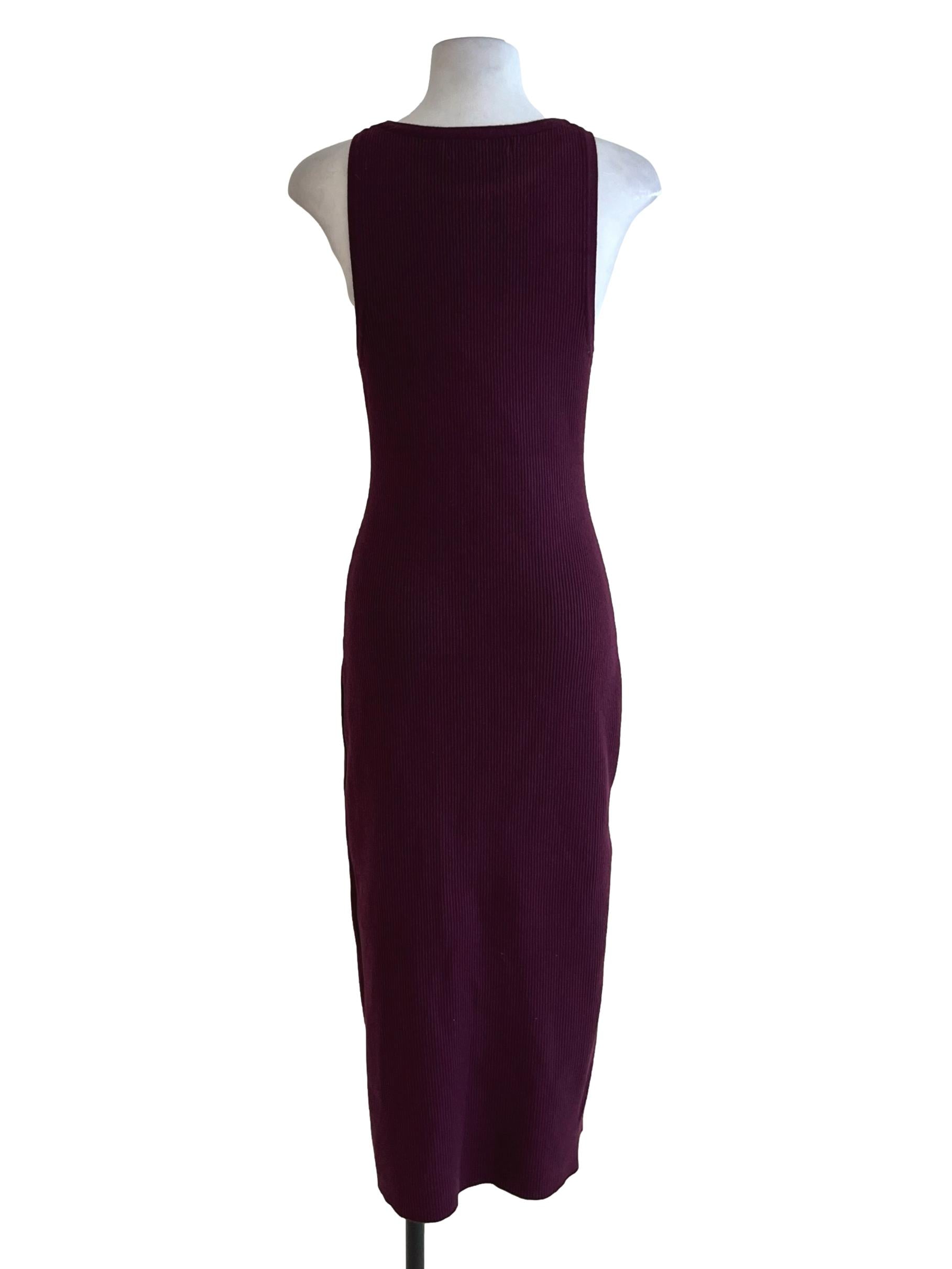 Sangria Purple Jewel Neckline Bodycon Dress
