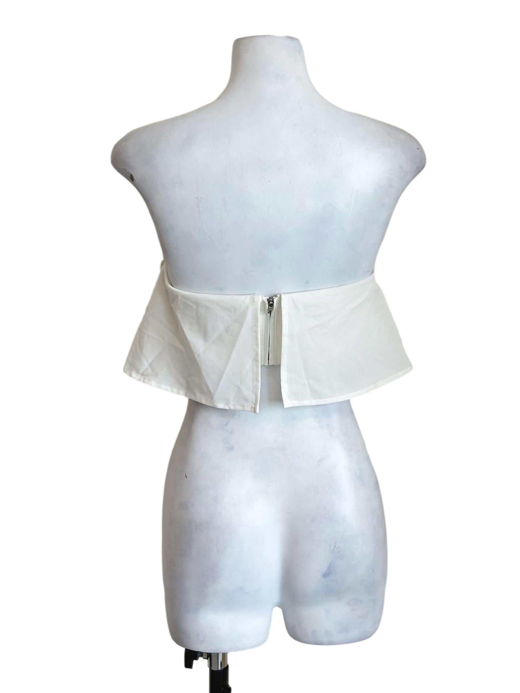 Off White Flounce Tube Top