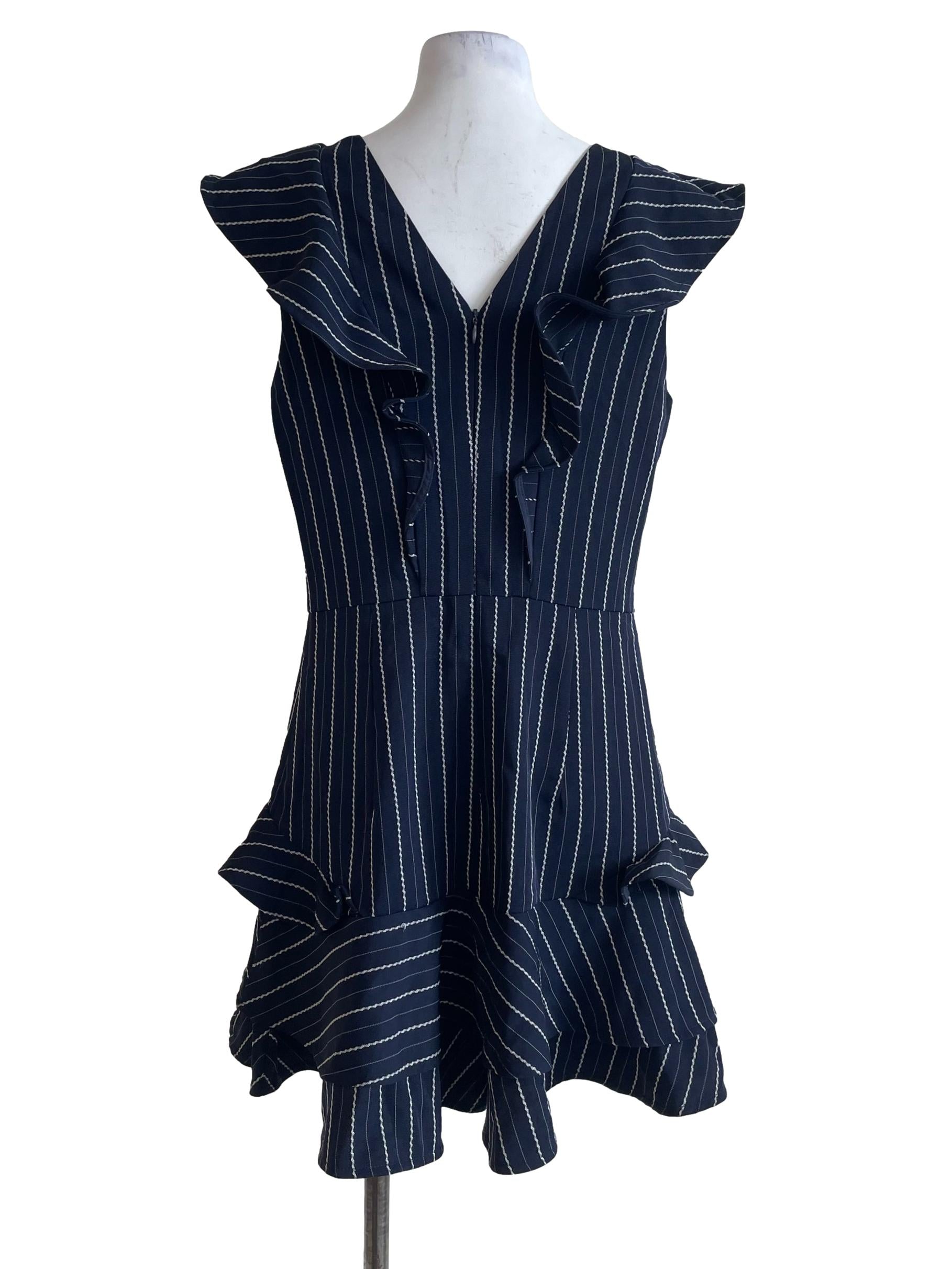 Dark Blue With White Stripes Rompers
