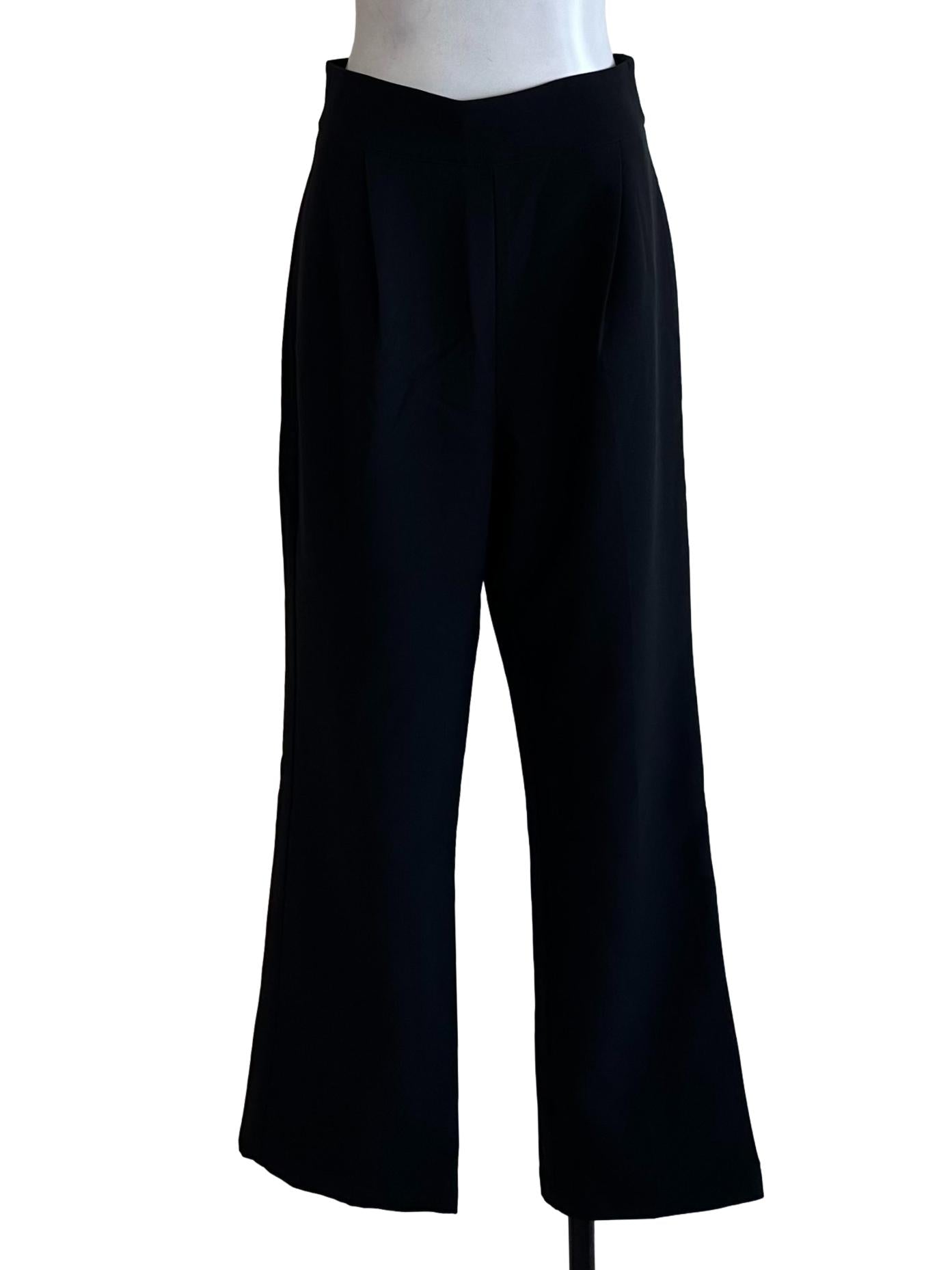 Raven Black High Waist Long Pants