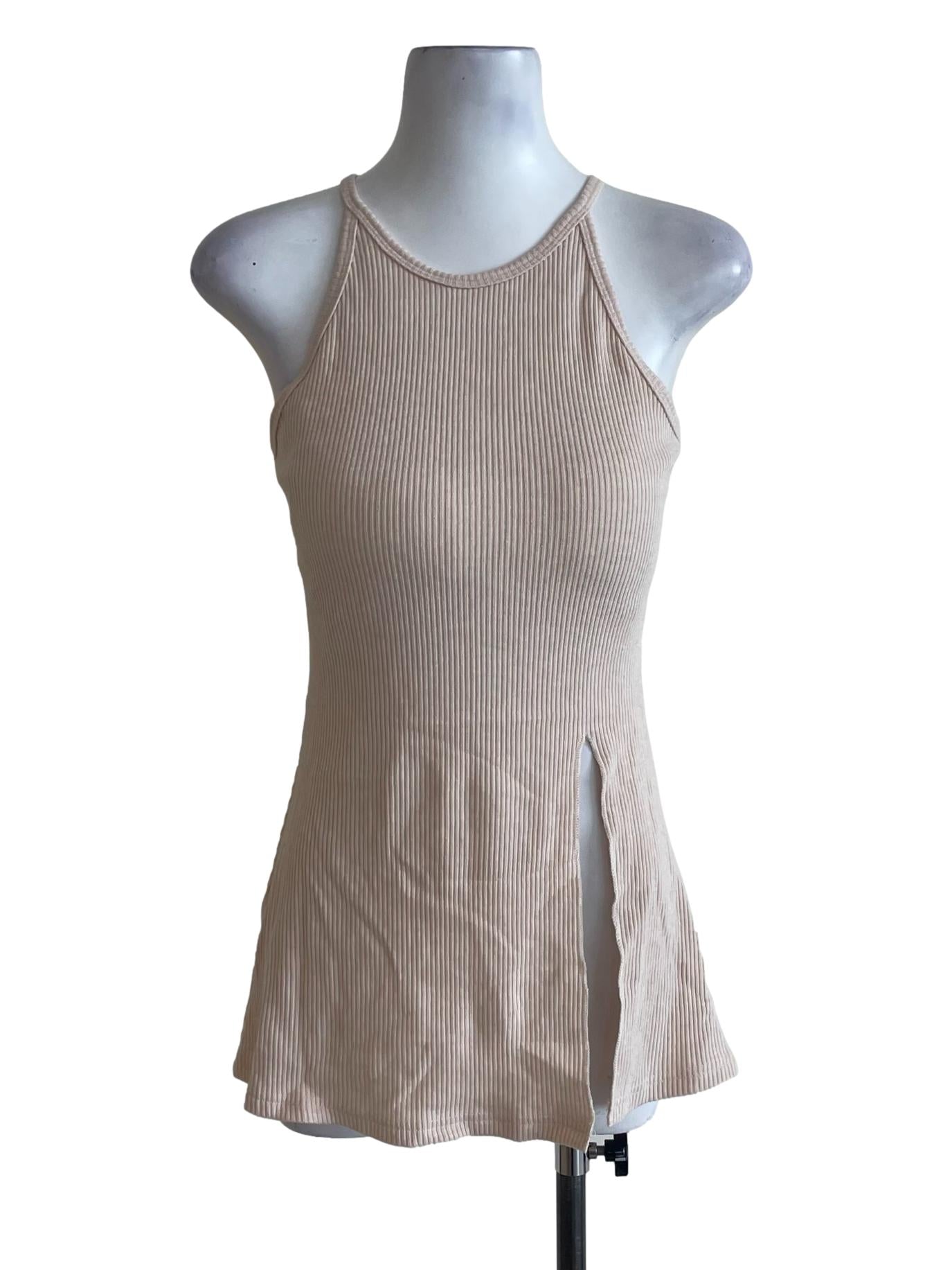 Light Brown Ribbed Top