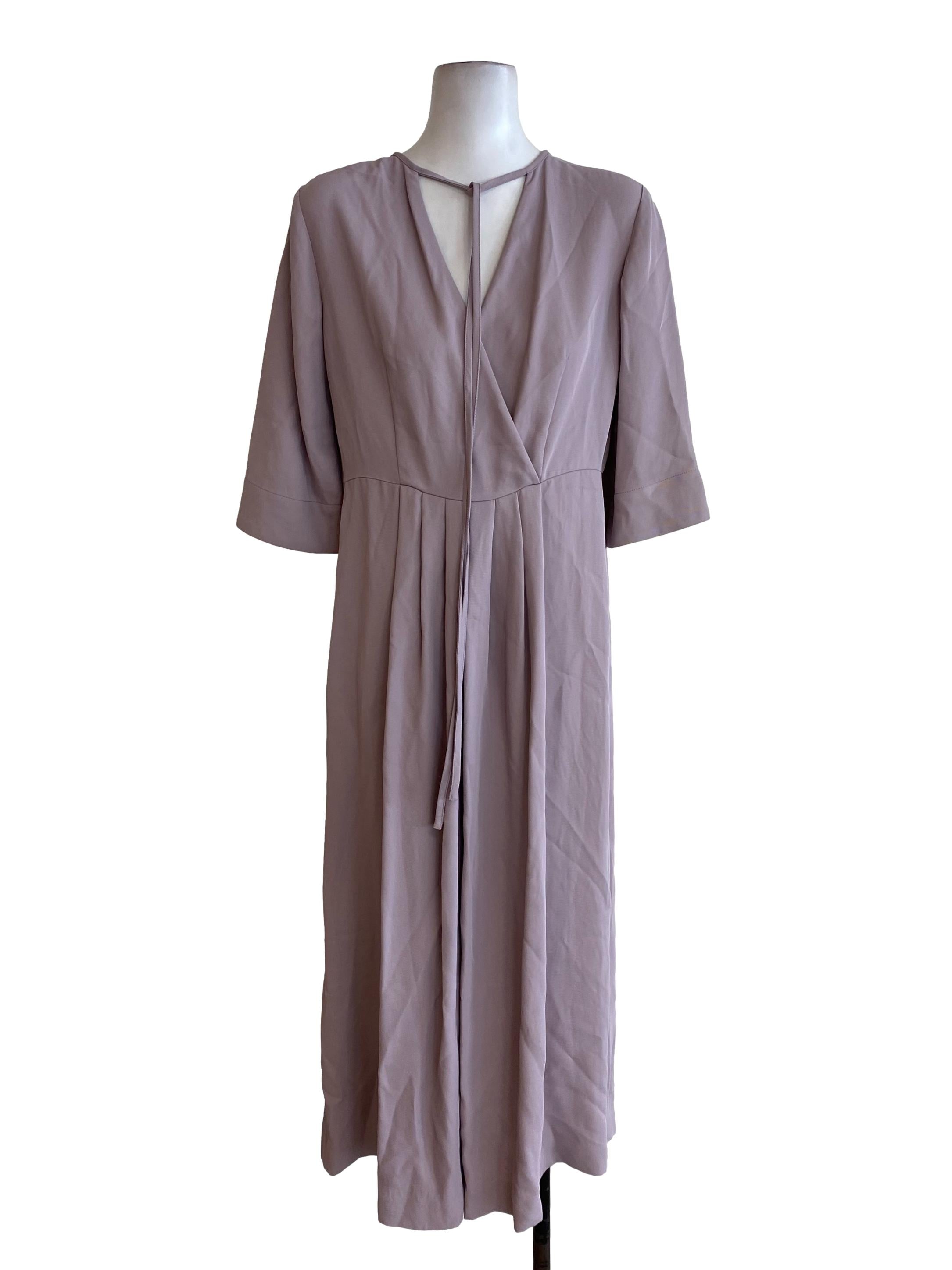 Purple Twill Blouson Dress