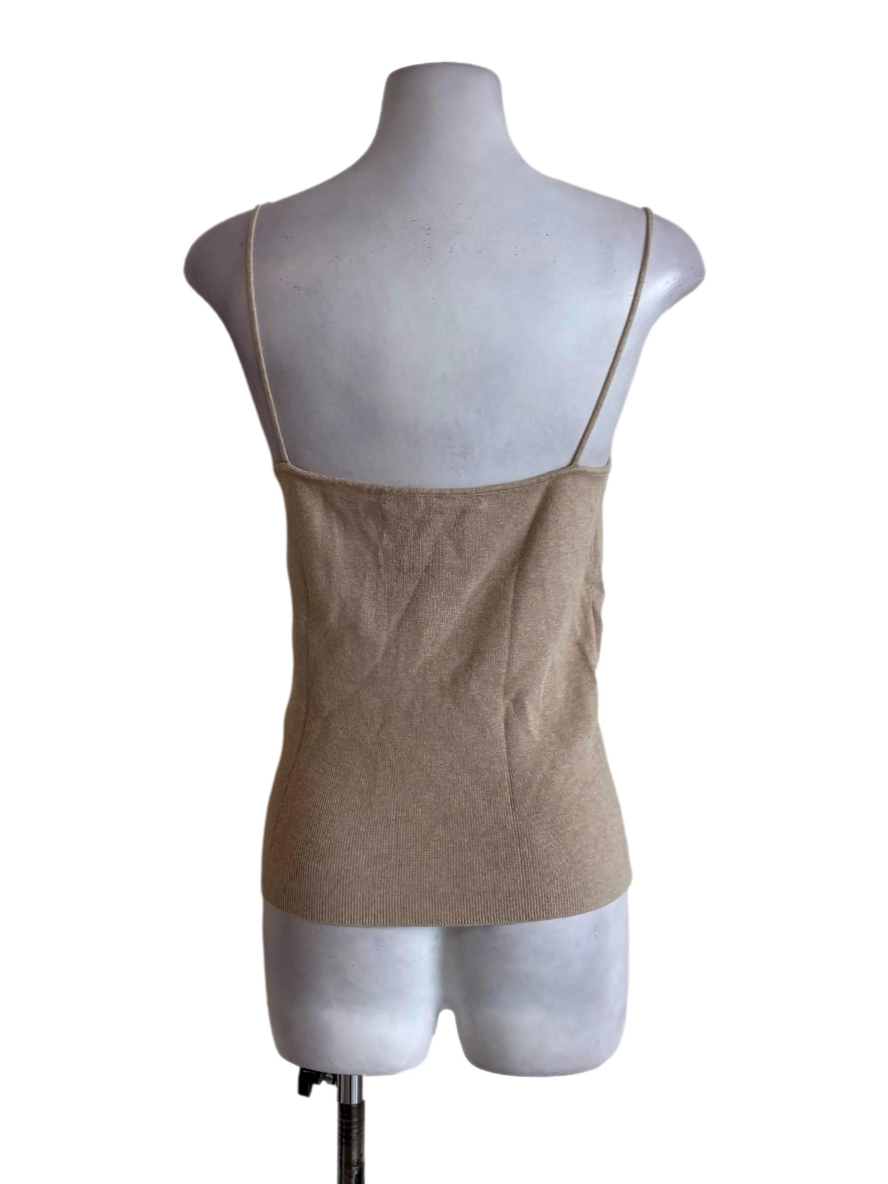 Beige Knitted Slip Top