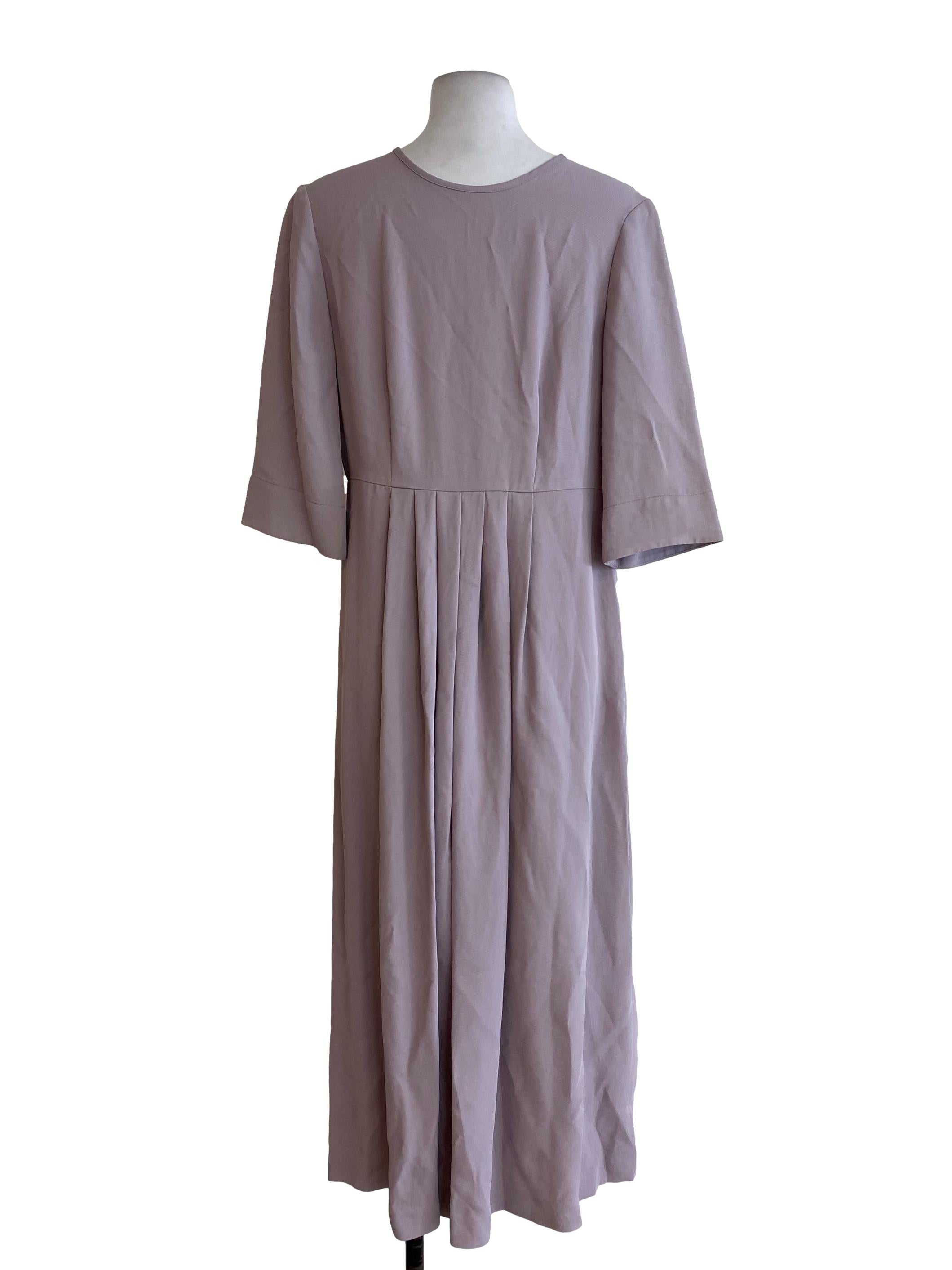 Purple Twill Blouson Dress