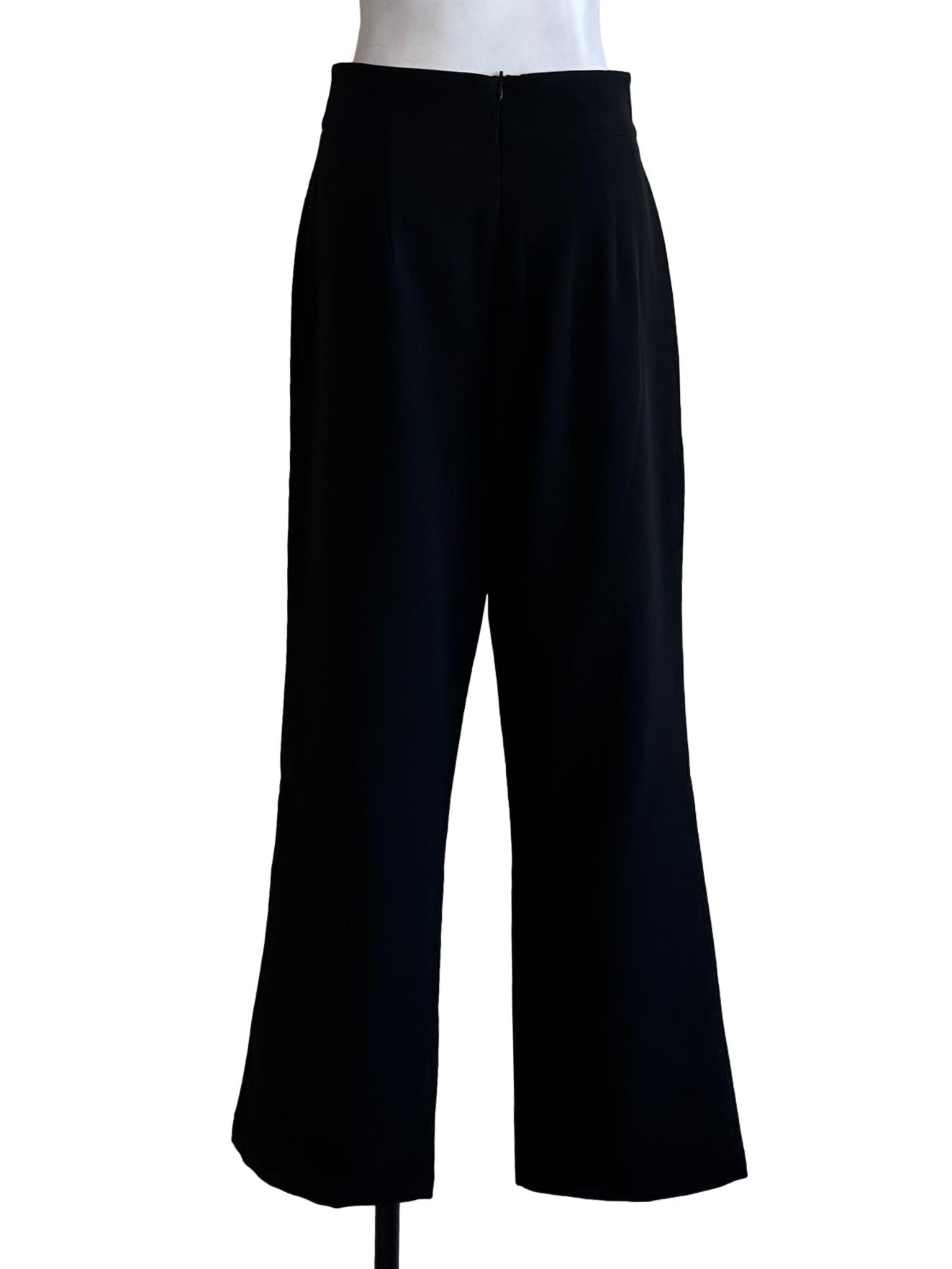 Raven Black High Waist Long Pants