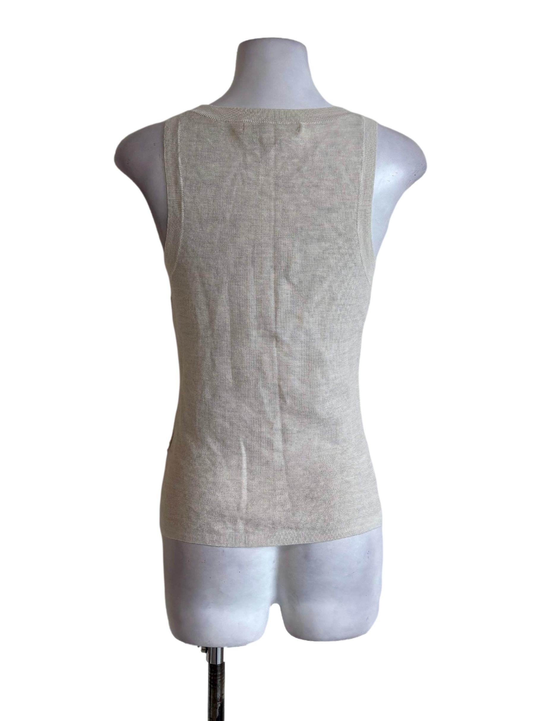 White Knitted Fit Tank Top