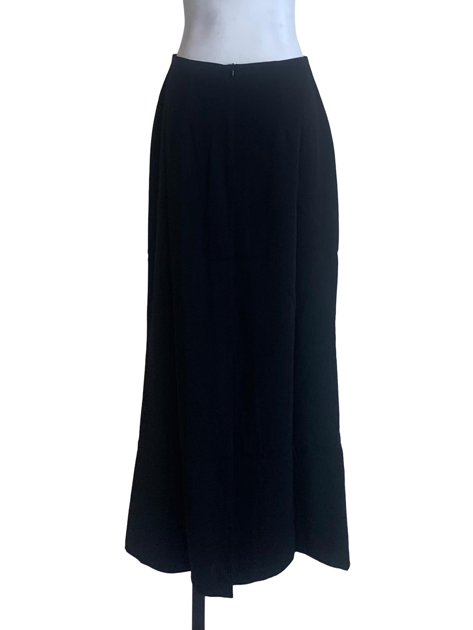 Midnight Black Bias Cut Skirt