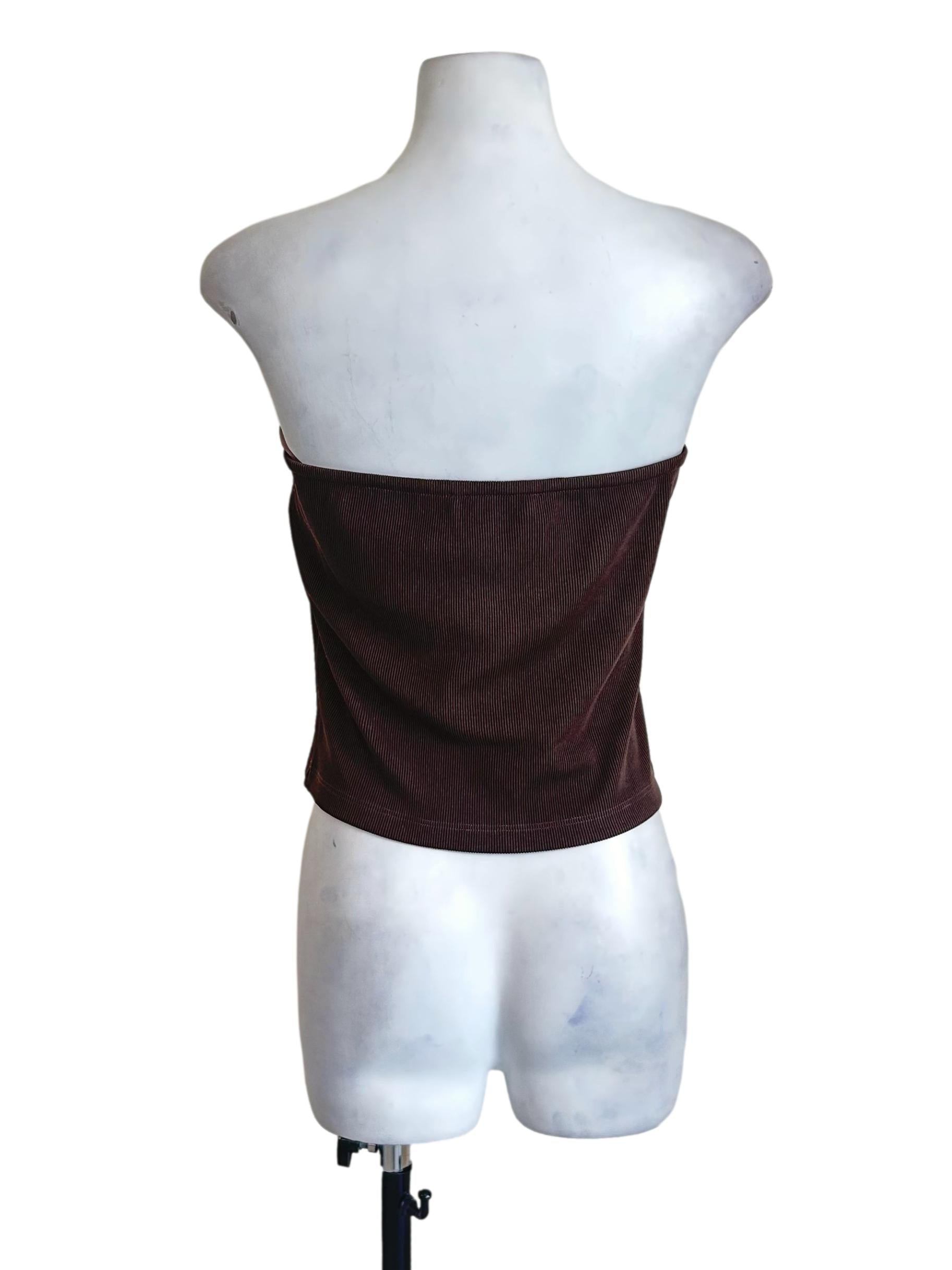 Mocha Brown Ribbed Tube Top