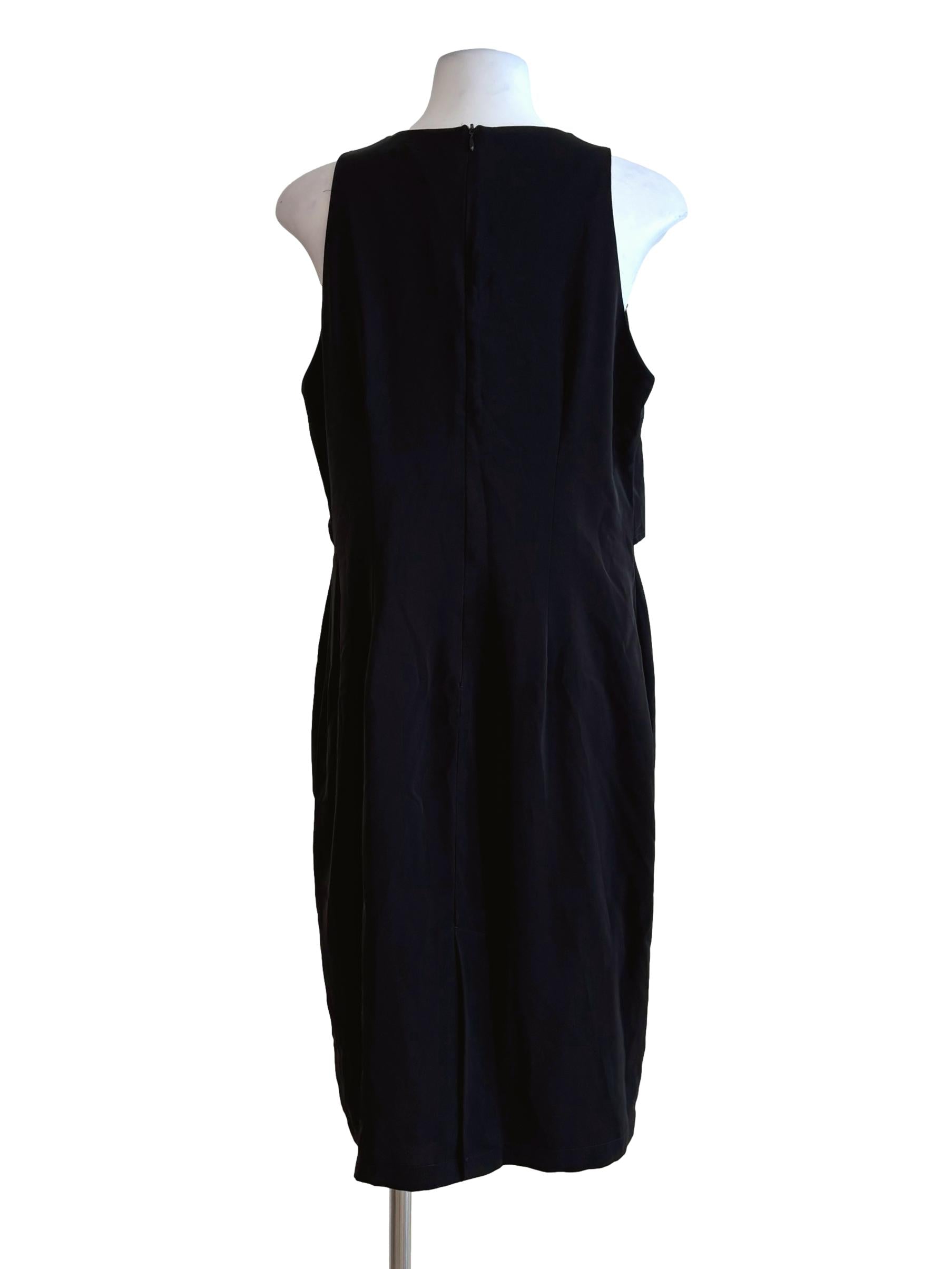 Jet Black Sleeveless Drape Dress TTR