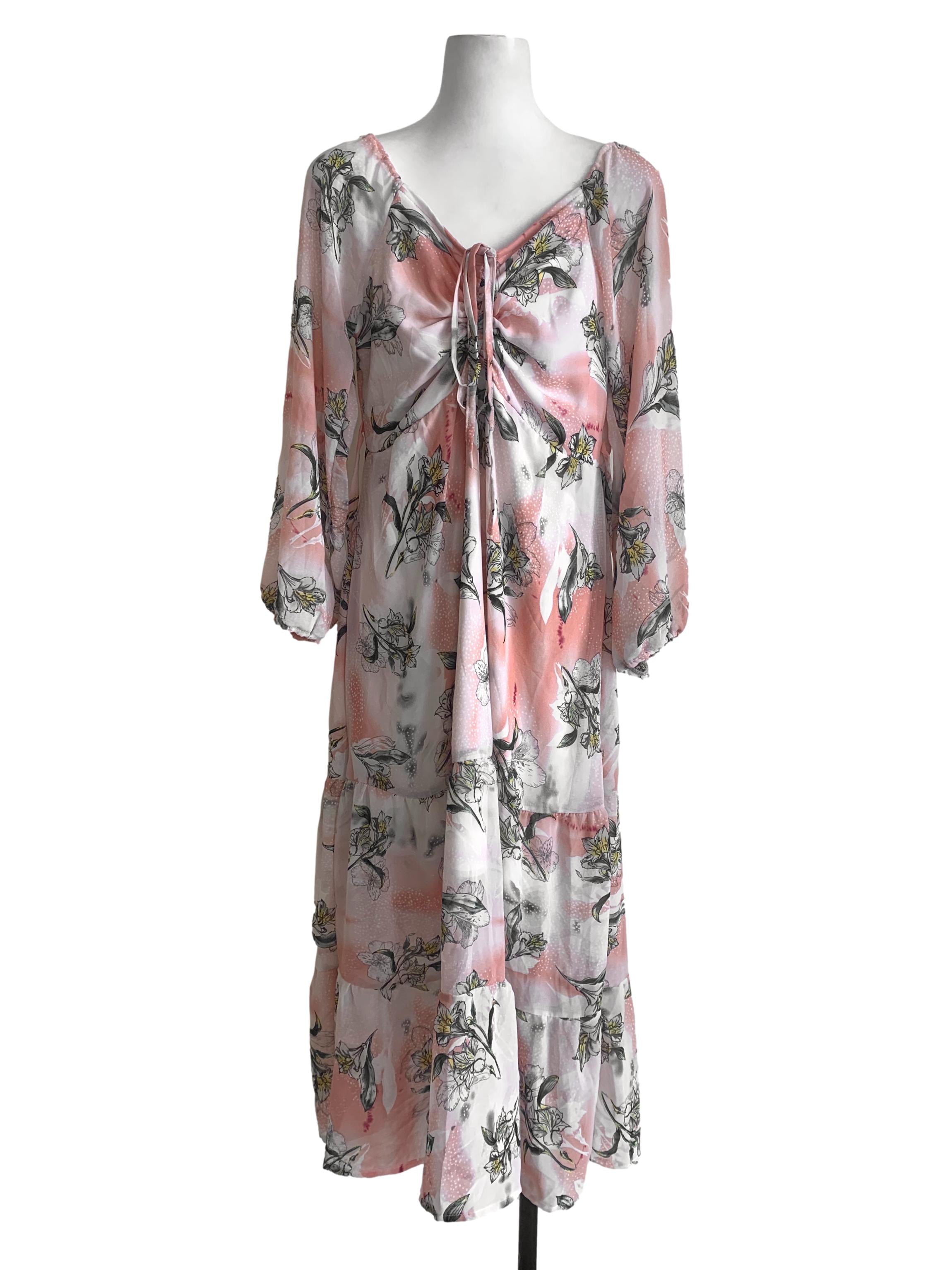 Pink Floral Pattern Dress