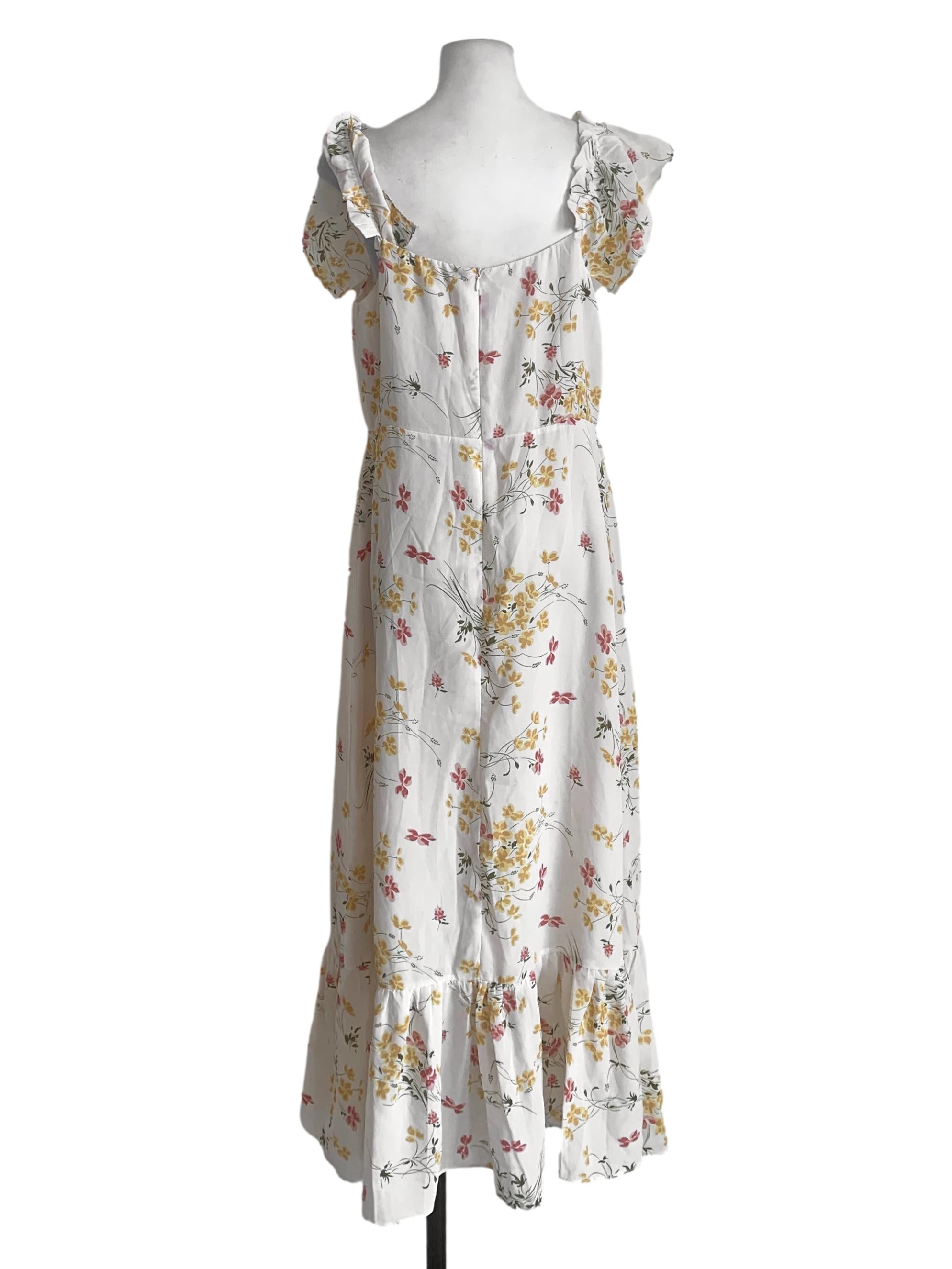 Yellow Floral Pattern Dress