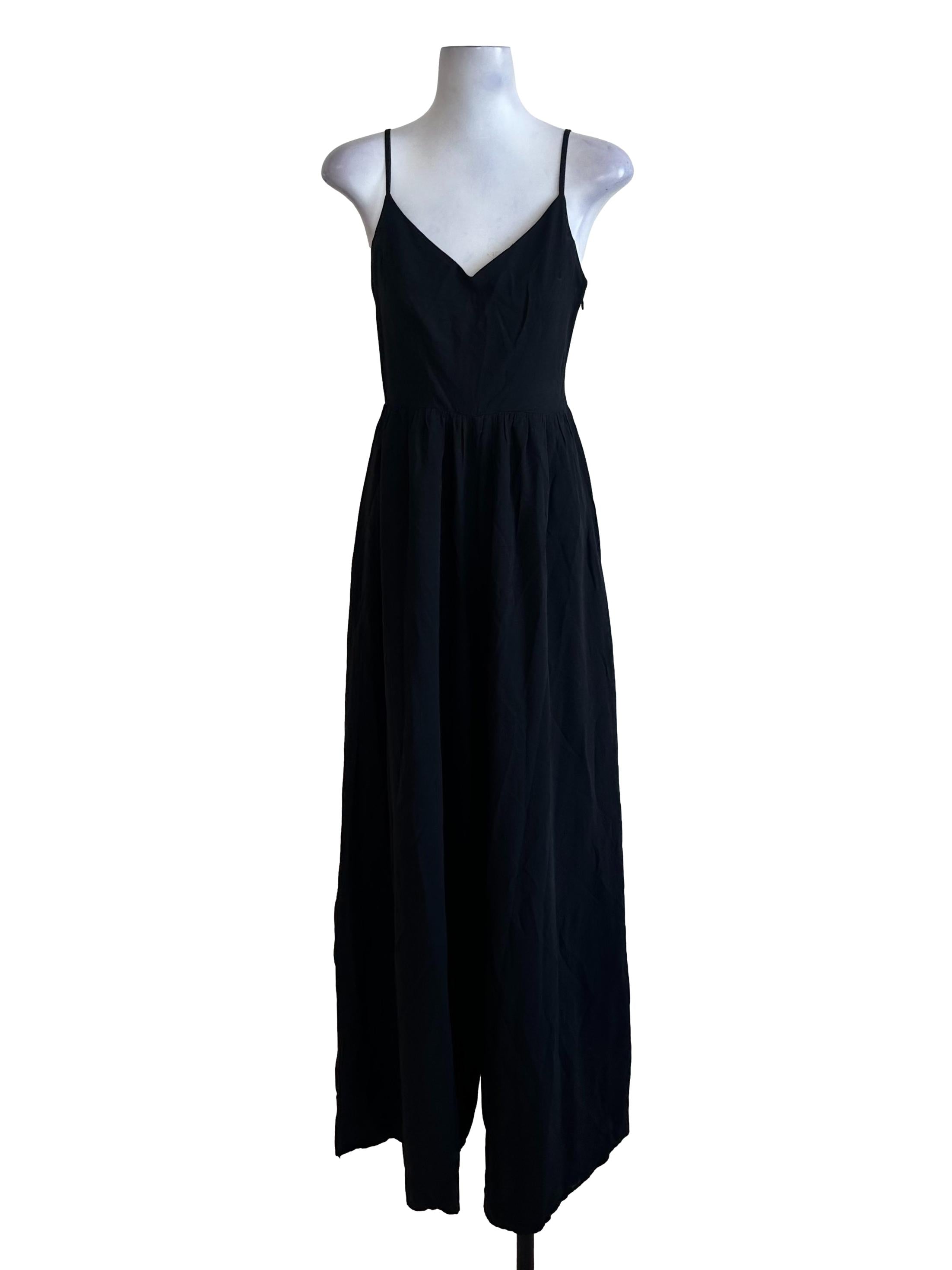 Onyx Black V Neck Spaghetti Strap Jumpsuit
