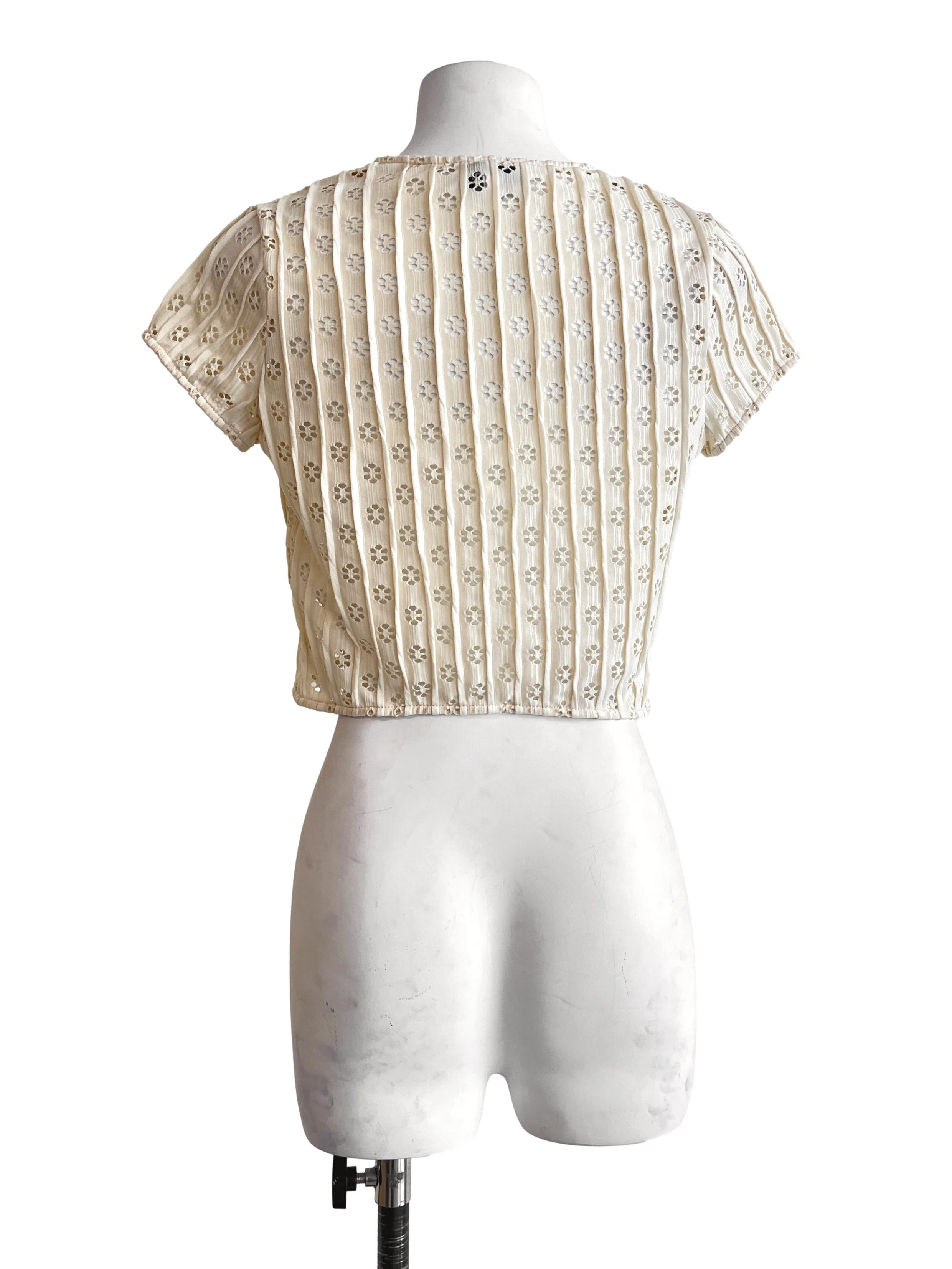 Cream White V-Neck Cropped Cardigan