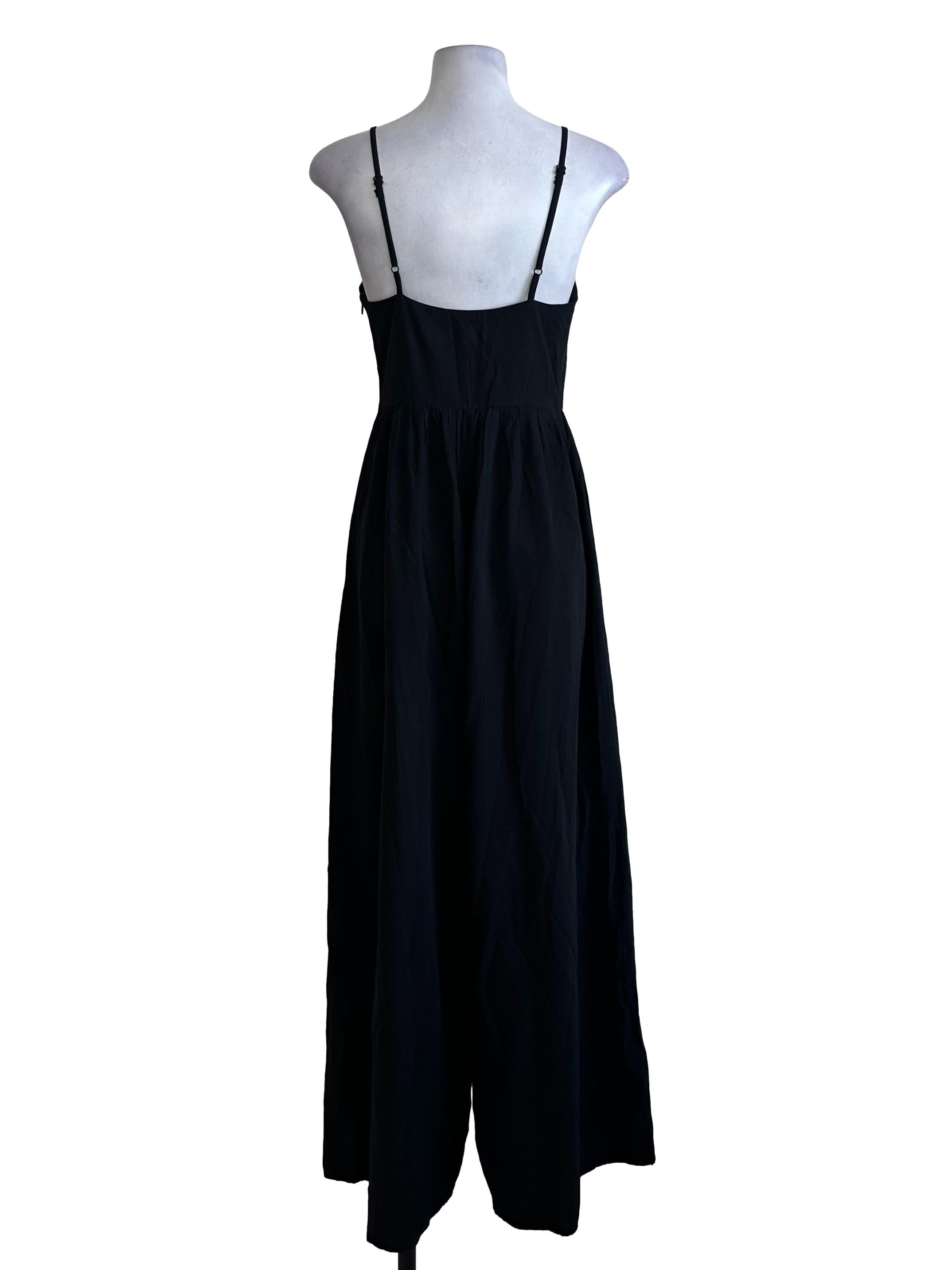 Onyx Black V Neck Spaghetti Strap Jumpsuit