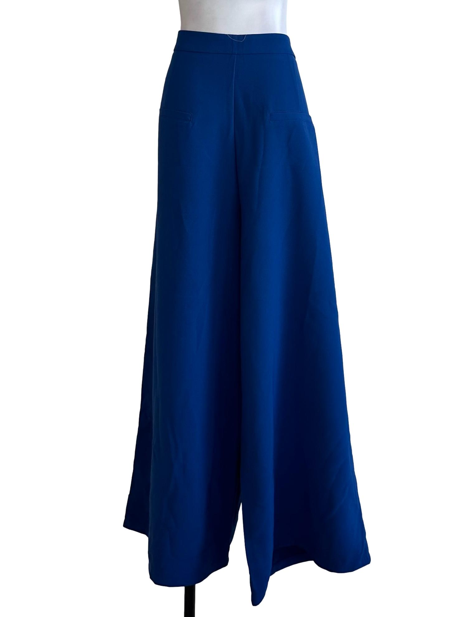 Indigo Blue High Waist Straight Pants