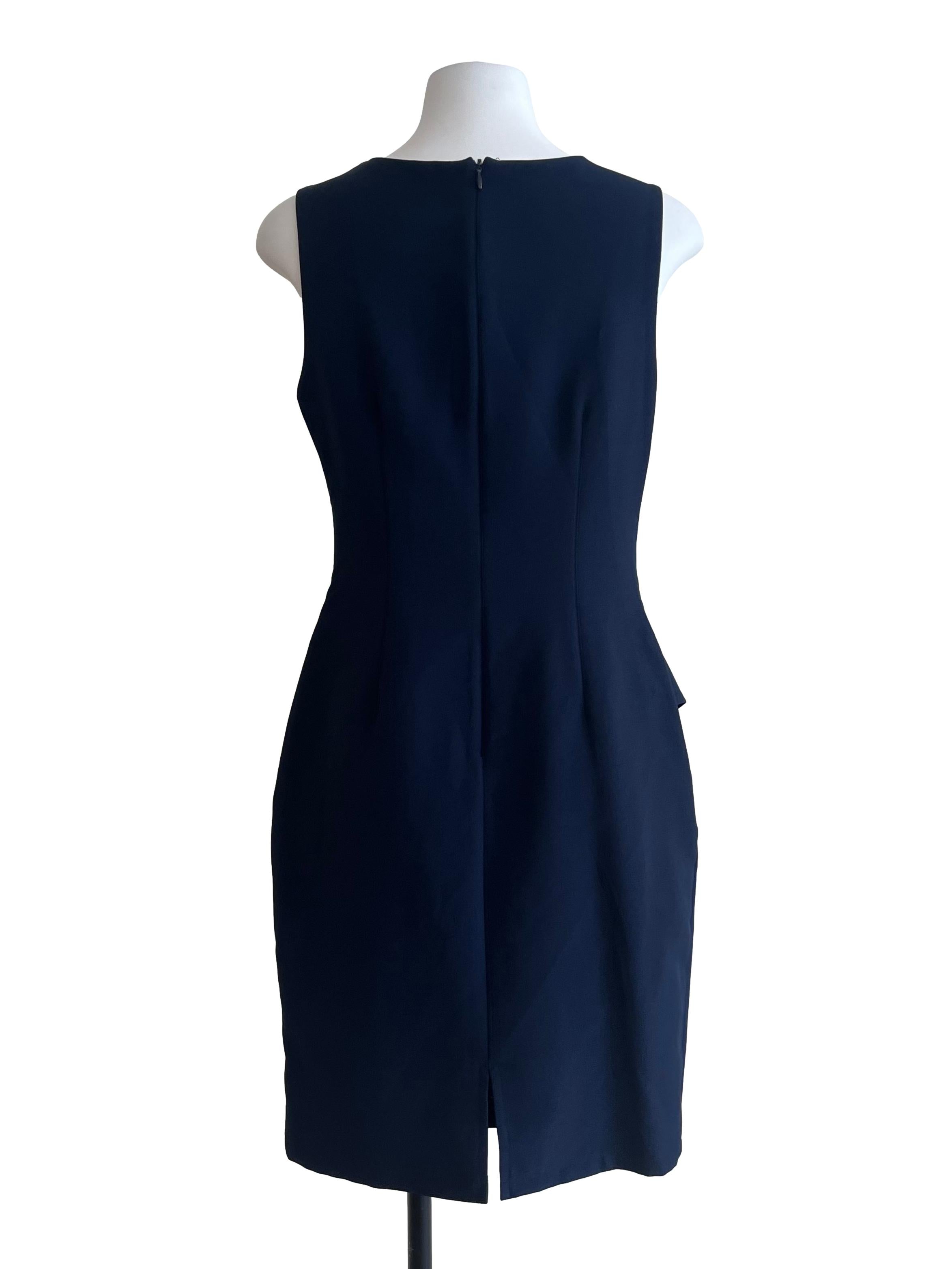 Navy Blue Panel Sheath Dress