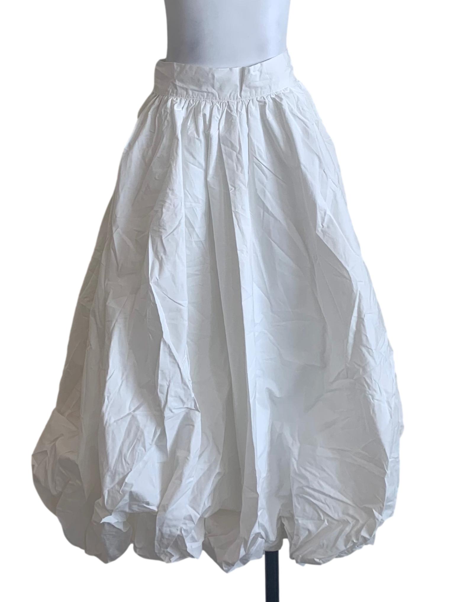 Cotton White Balloon Skirt