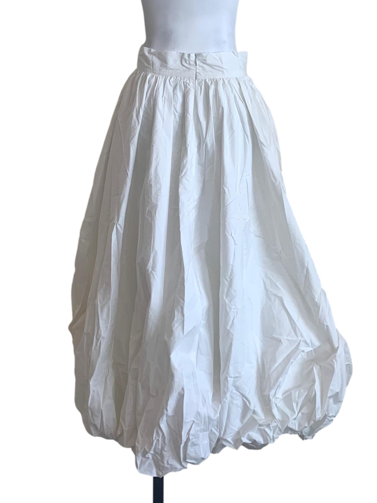Cotton White Balloon Skirt