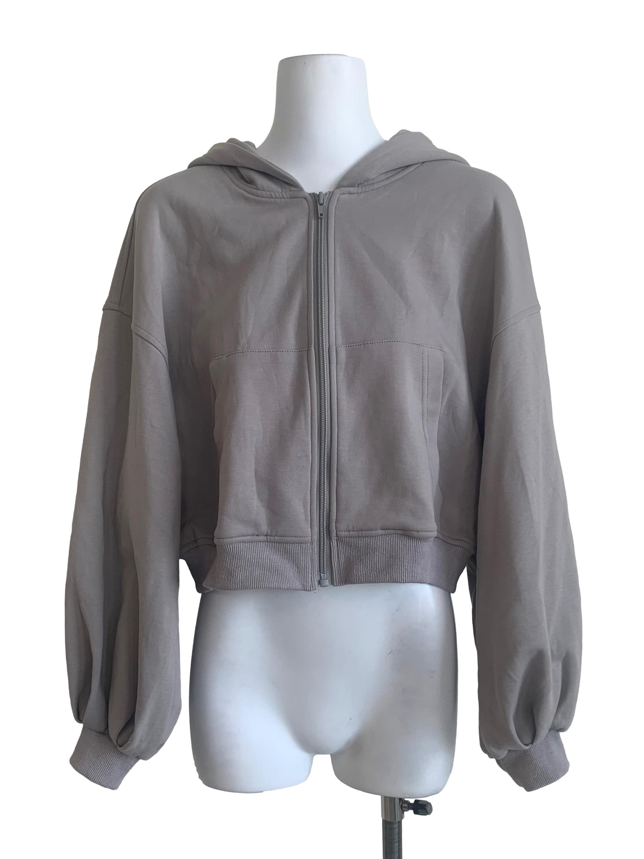 Ash Grey Zipped Hoodie