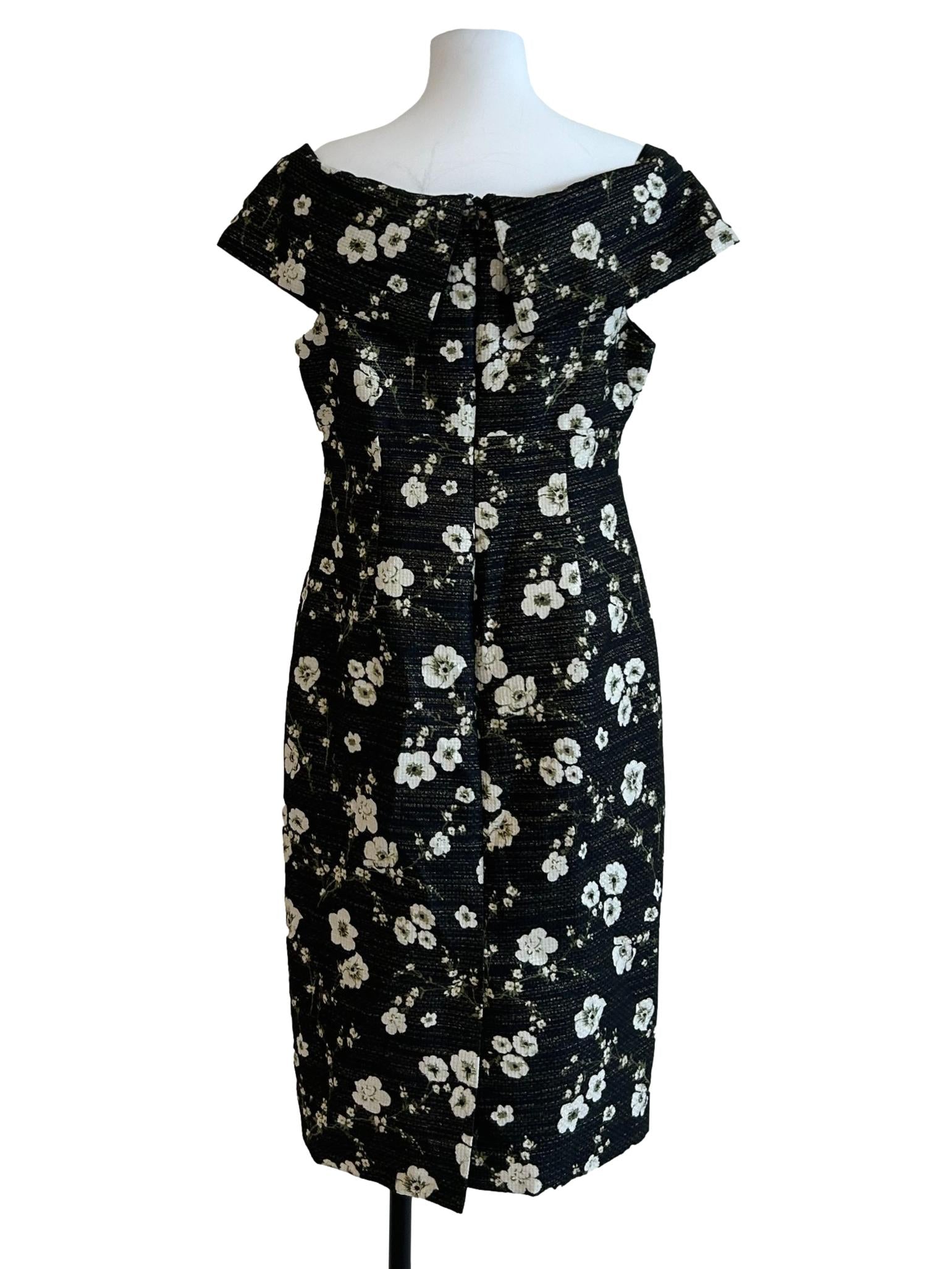 Soft Black And Green Floral Dress