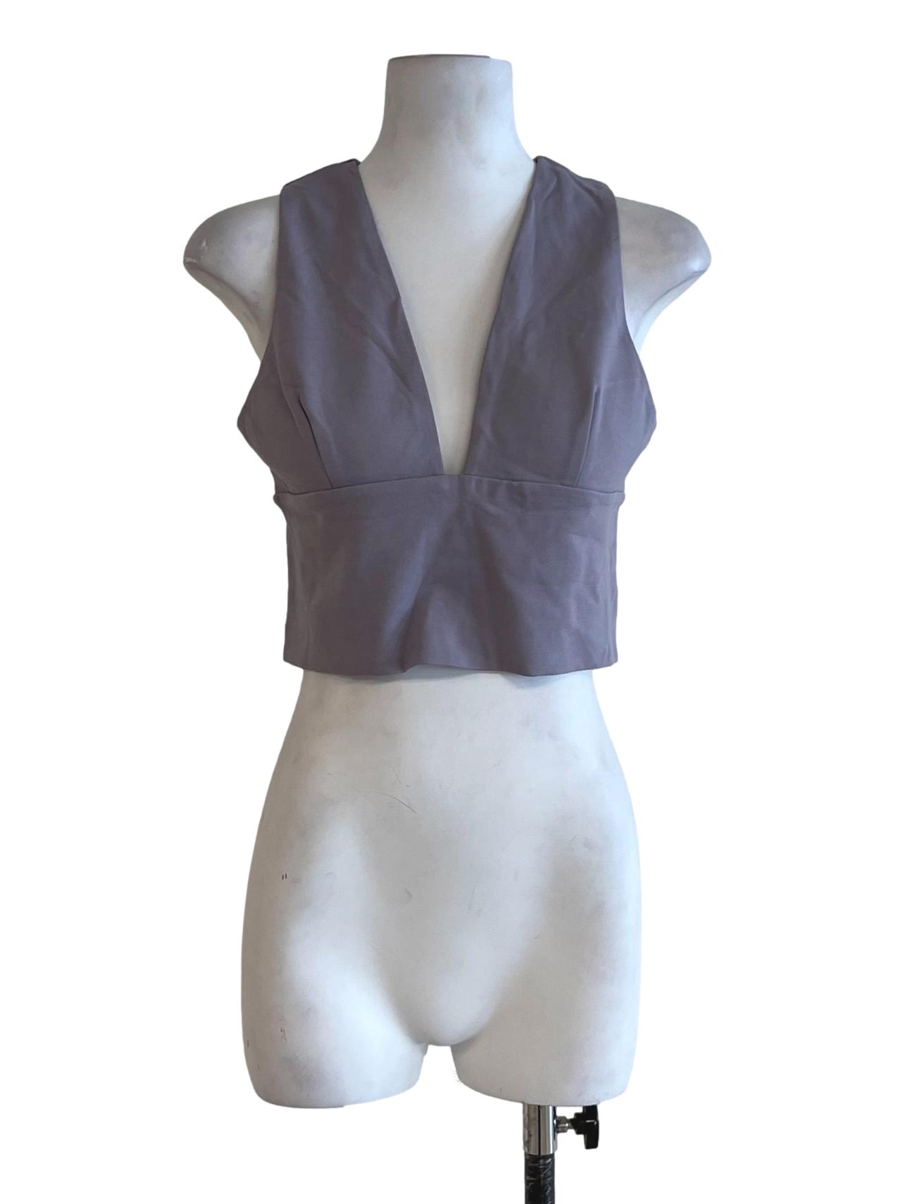 Heather Purple V-Neckline Sleeveless Top