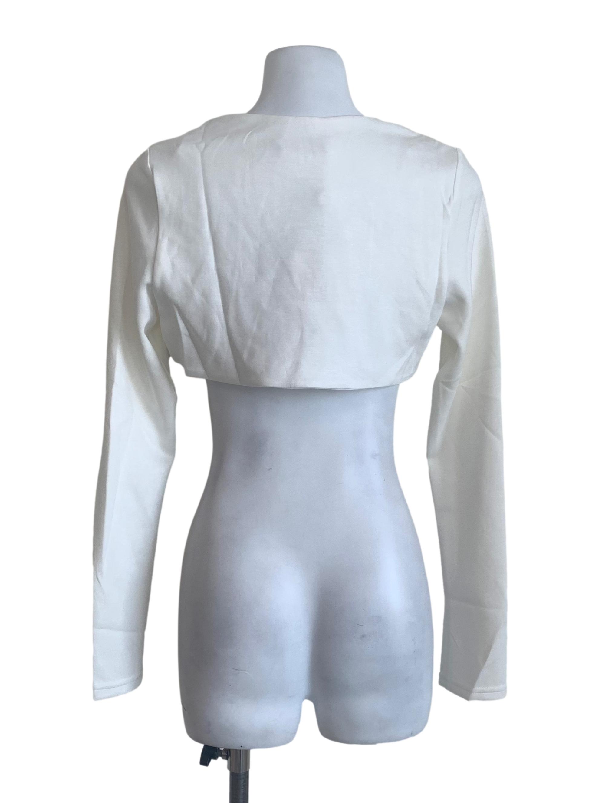 Cotton White Bolero Cardigan
