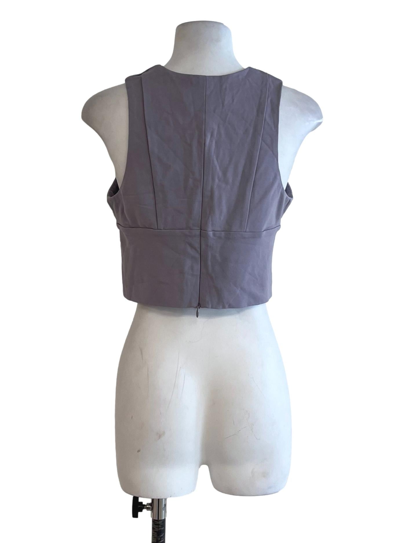Heather Purple V-Neckline Sleeveless Top