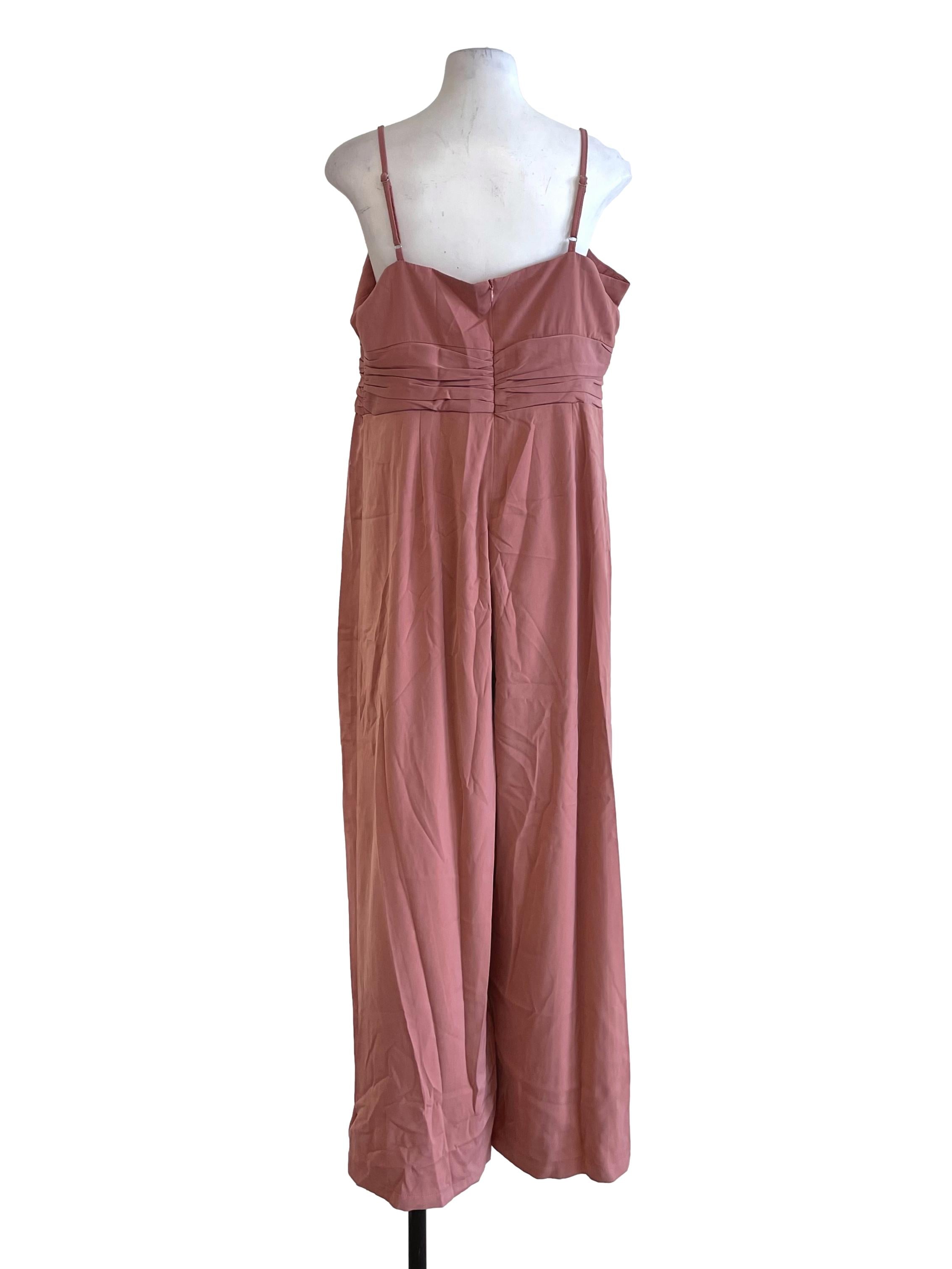 Cantaloupe Creased High Waist Jumpsuit